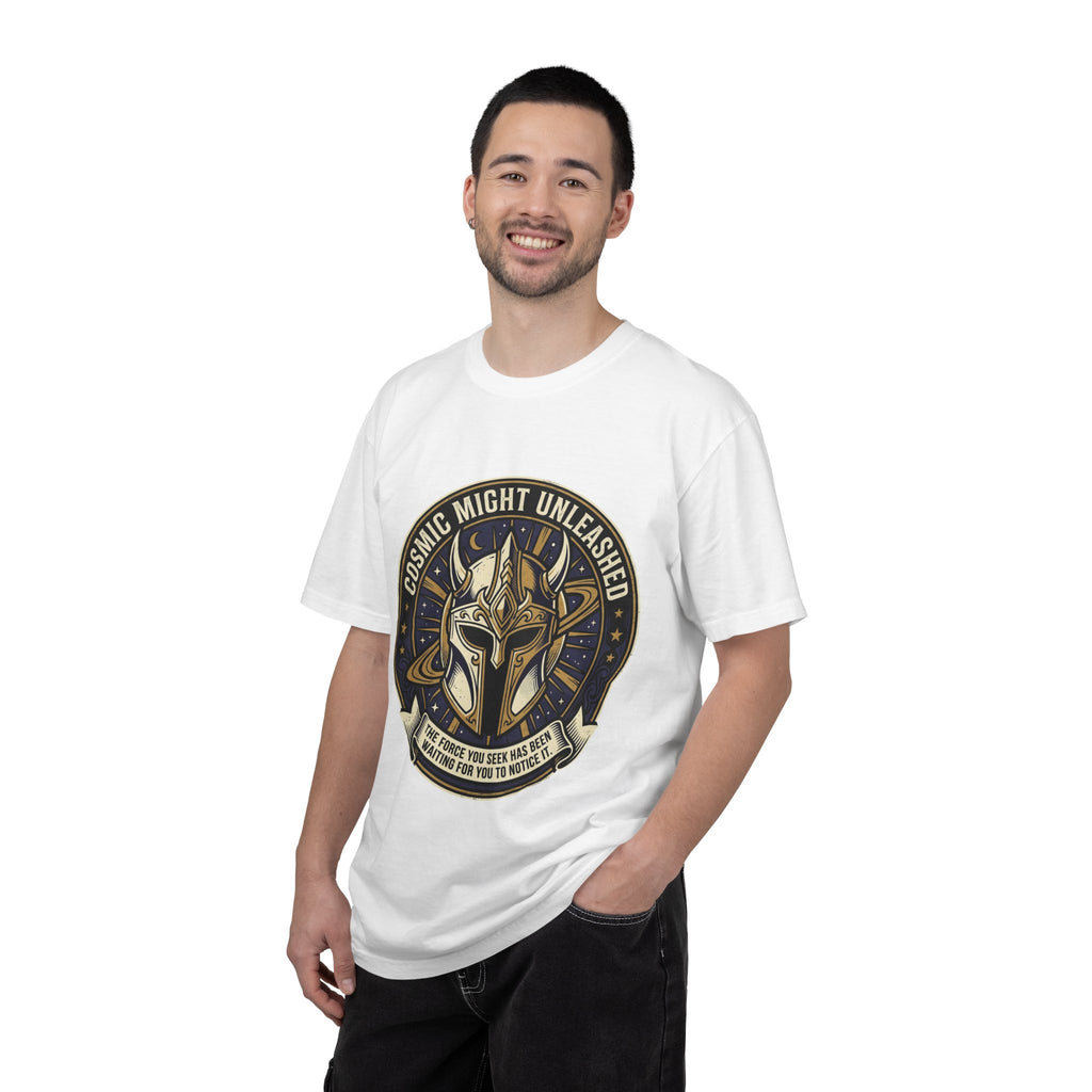 PRB Starforged Flex Cosmic Might Unleashed T-Shirt — Mythic Helmet Graphic Tee by Power Runs Black