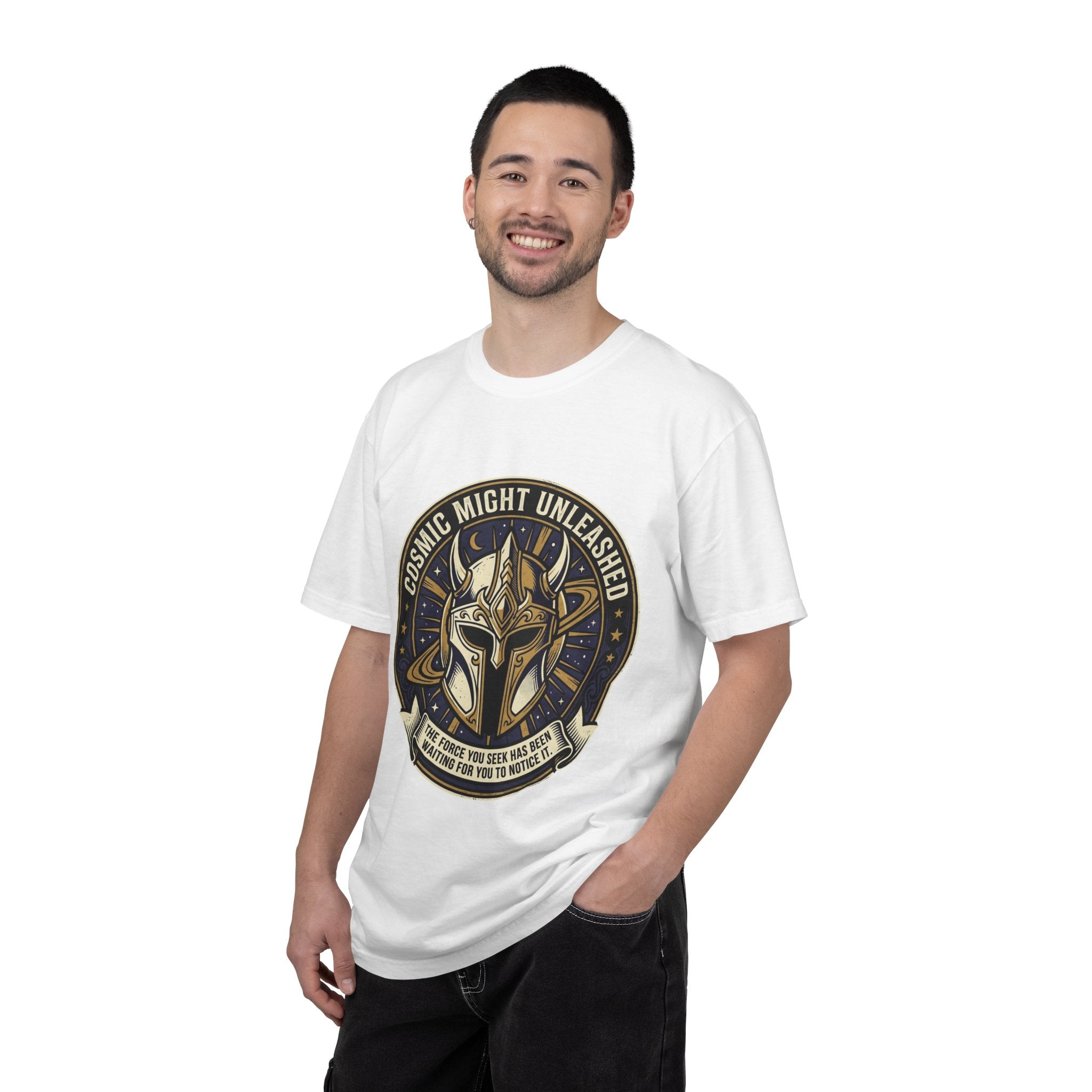 PRB Starforged Flex Cosmic Might Unleashed T-Shirt — Mythic Helmet Graphic Tee by Power Runs Black