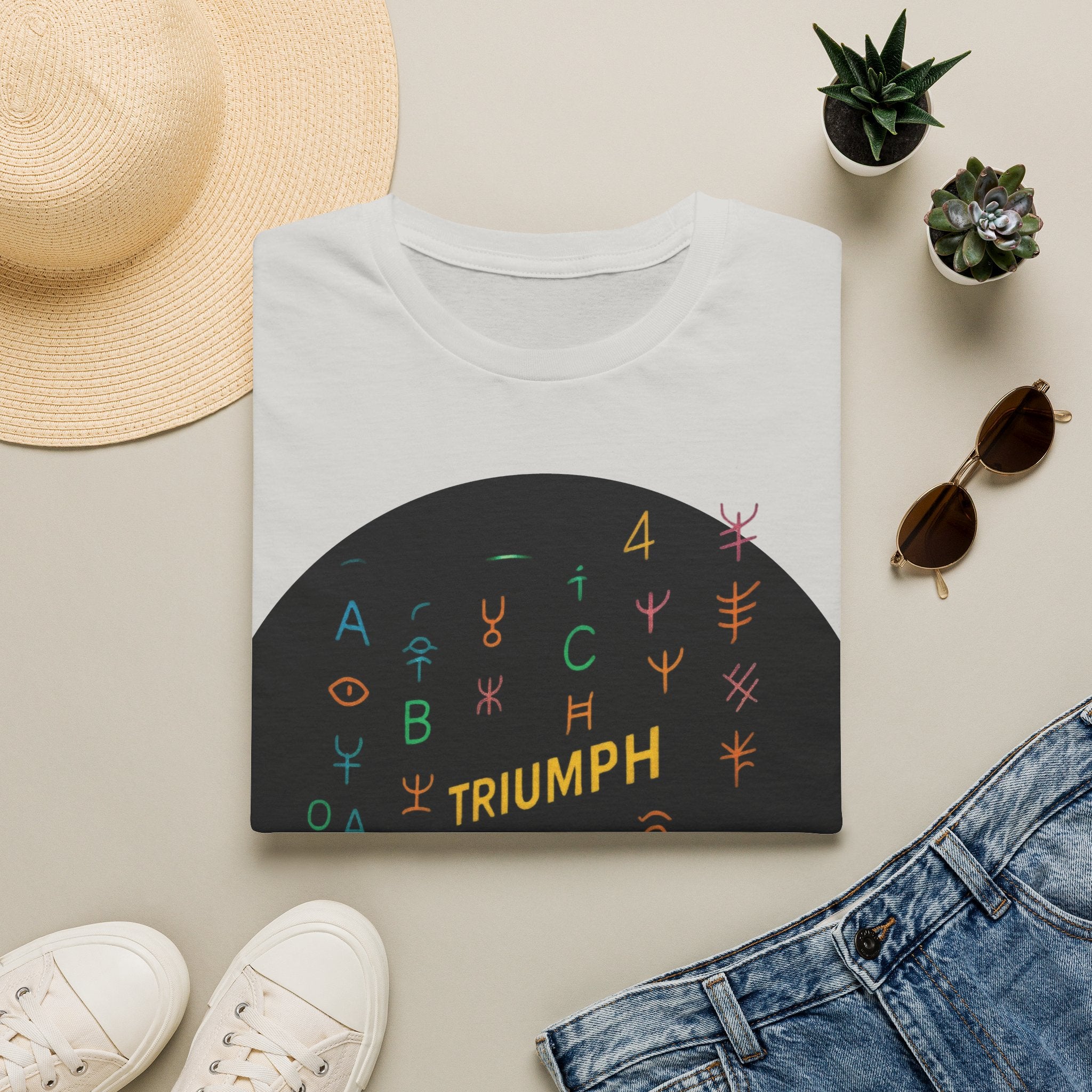 PRB Triumph Afro Hair Silhouette T-Shirt | Black Hair Alphabet Design by Printify