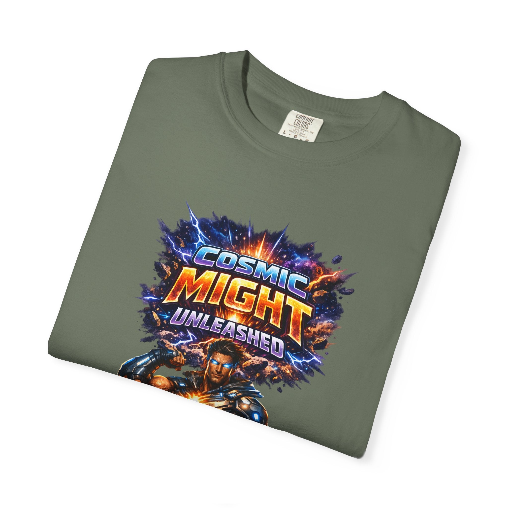 PRB Cosmic Might Unleashed T-shirt | Space Warrior Graphic Tee by Power Runs Black