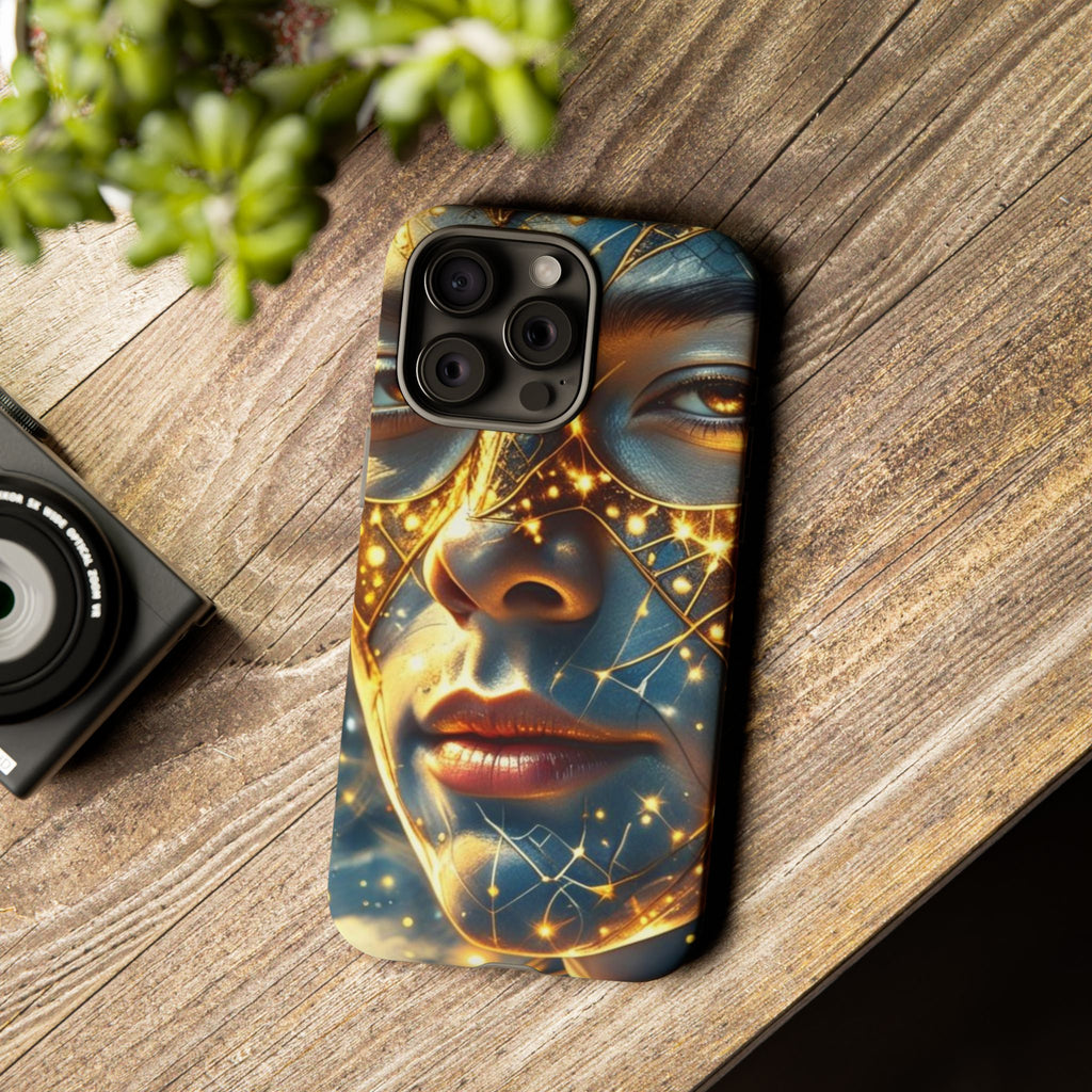 PRB Galactic Portrait Tough Case | Cosmic Face Phone Case, Starry Nebula Design by Printify