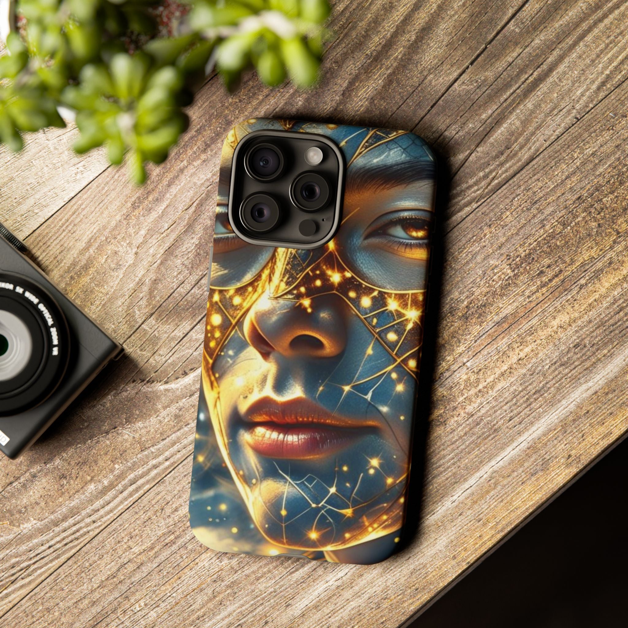 PRB Galactic Portrait Tough Case | Cosmic Face Phone Case, Starry Nebula Design by Printify