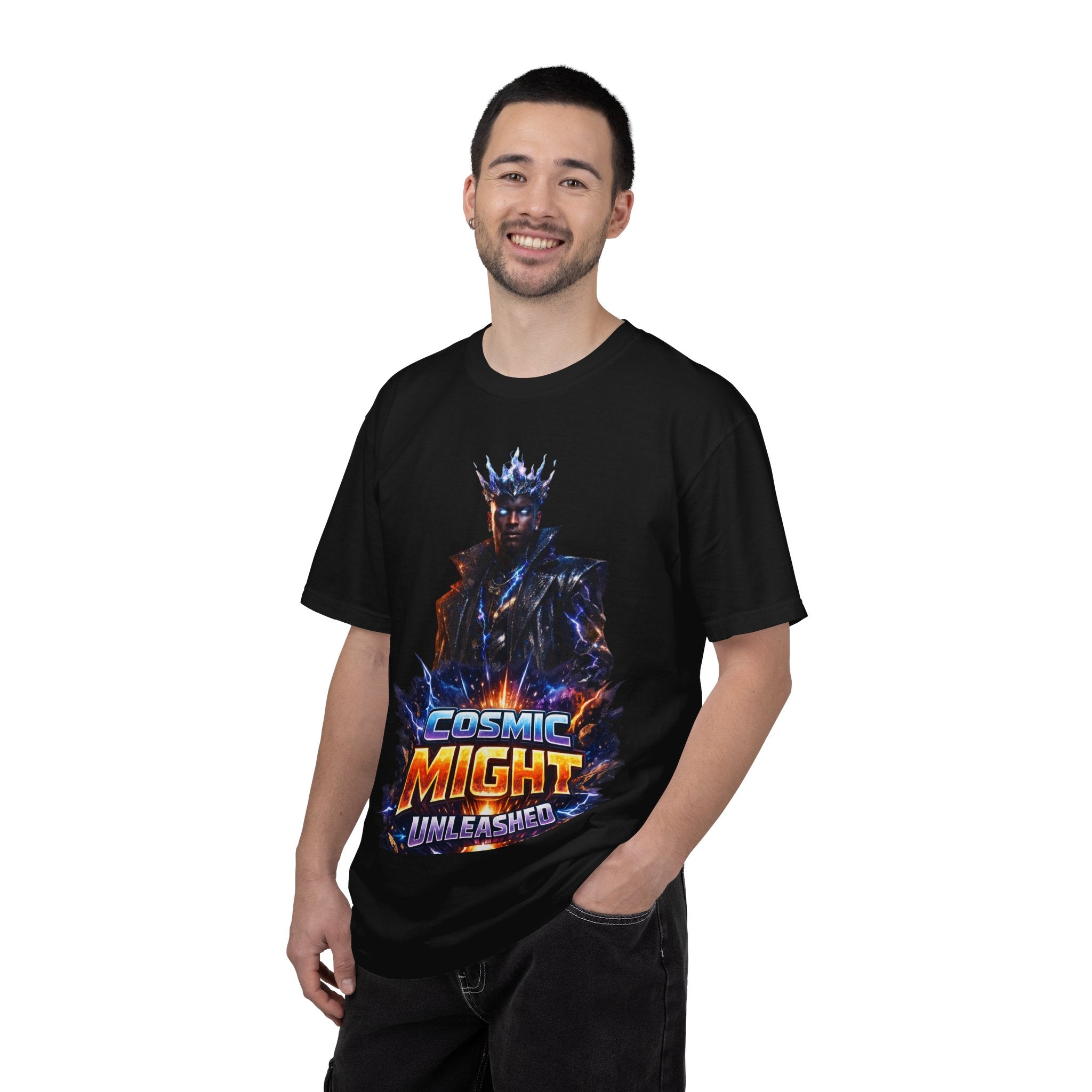 PRB Cosmic Might Unleashed T-shirt | Space Warrior Graphic Tee by Printify