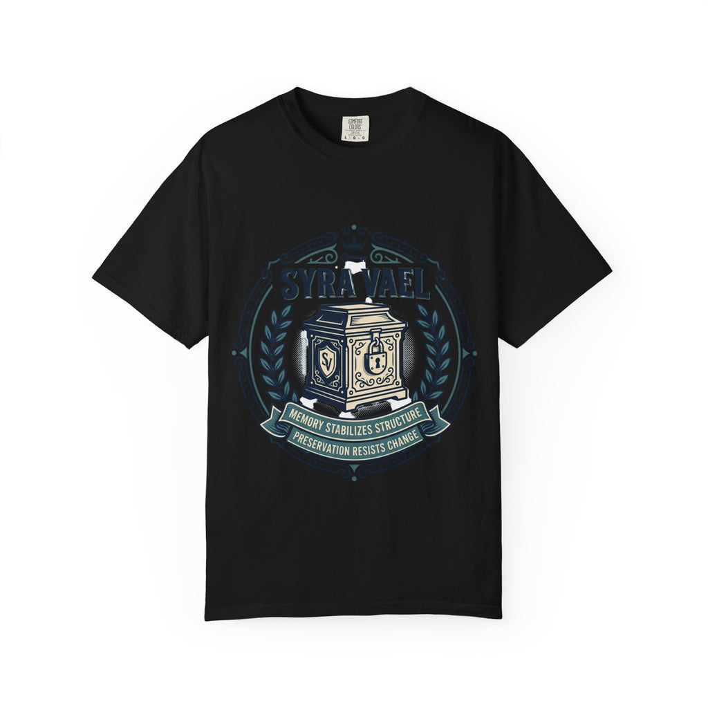 Power Runs Black PRB — Syra Vael Vintage Crest Tee by Power Runs Black