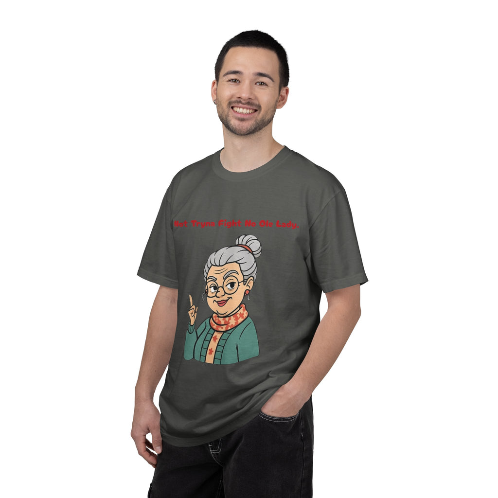 PRB Not Tryna Fight No Ole Lady T-shirt | Funny Grandma Graphic Tee by Power Runs Black