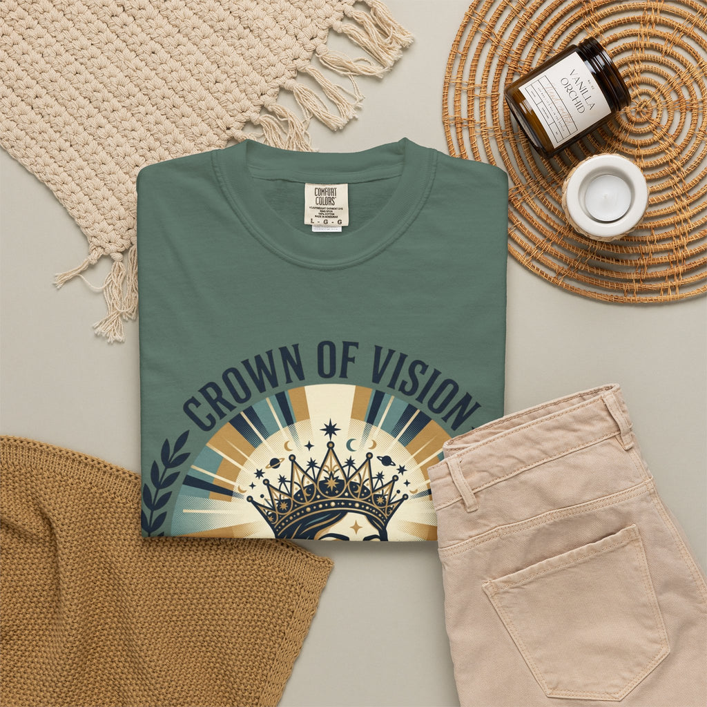 Power Runs Black Crown of Vision T-Shirt — Vintage Inspirational Graphic Tee by Printify