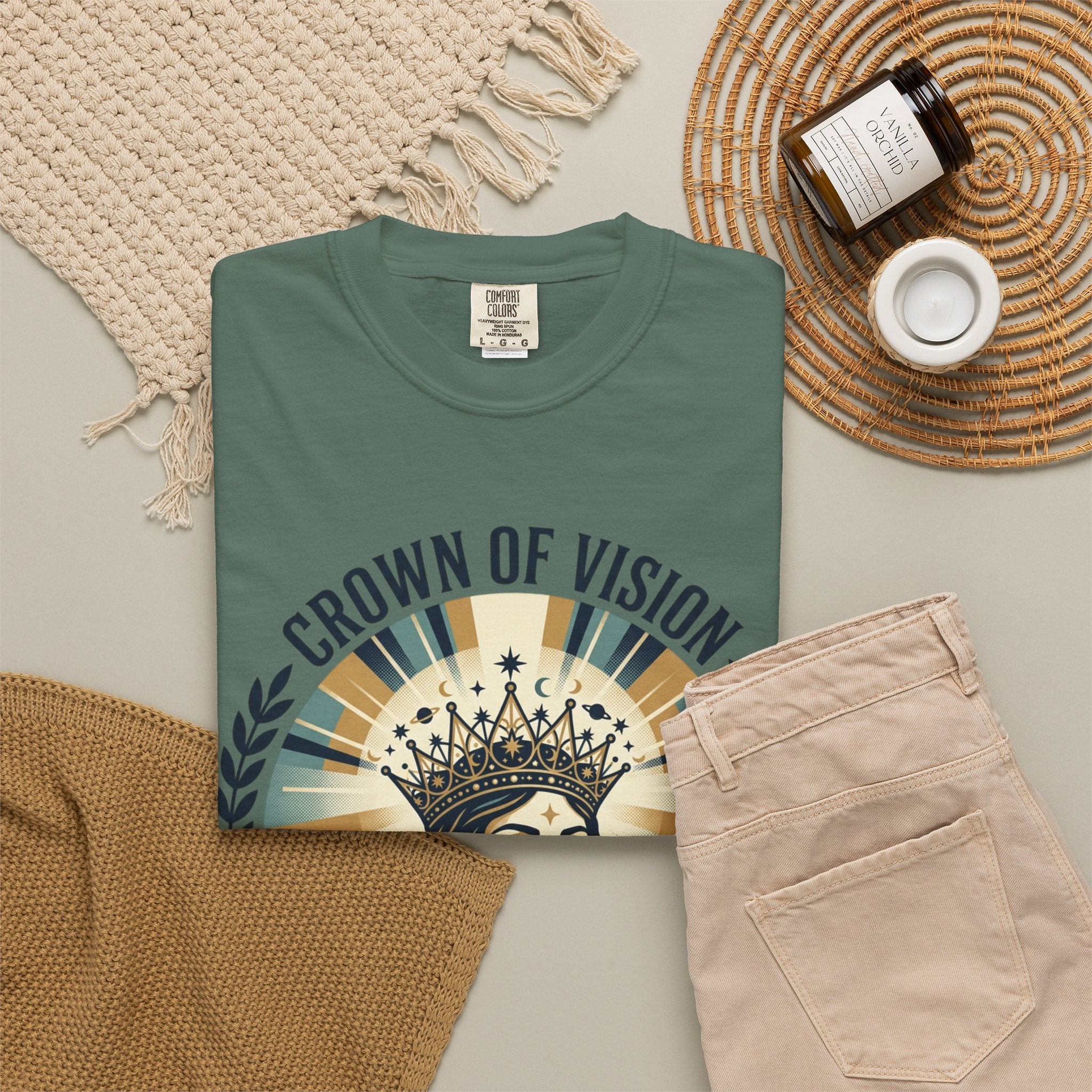 Power Runs Black Crown of Vision T-Shirt — Vintage Inspirational Graphic Tee by Printify
