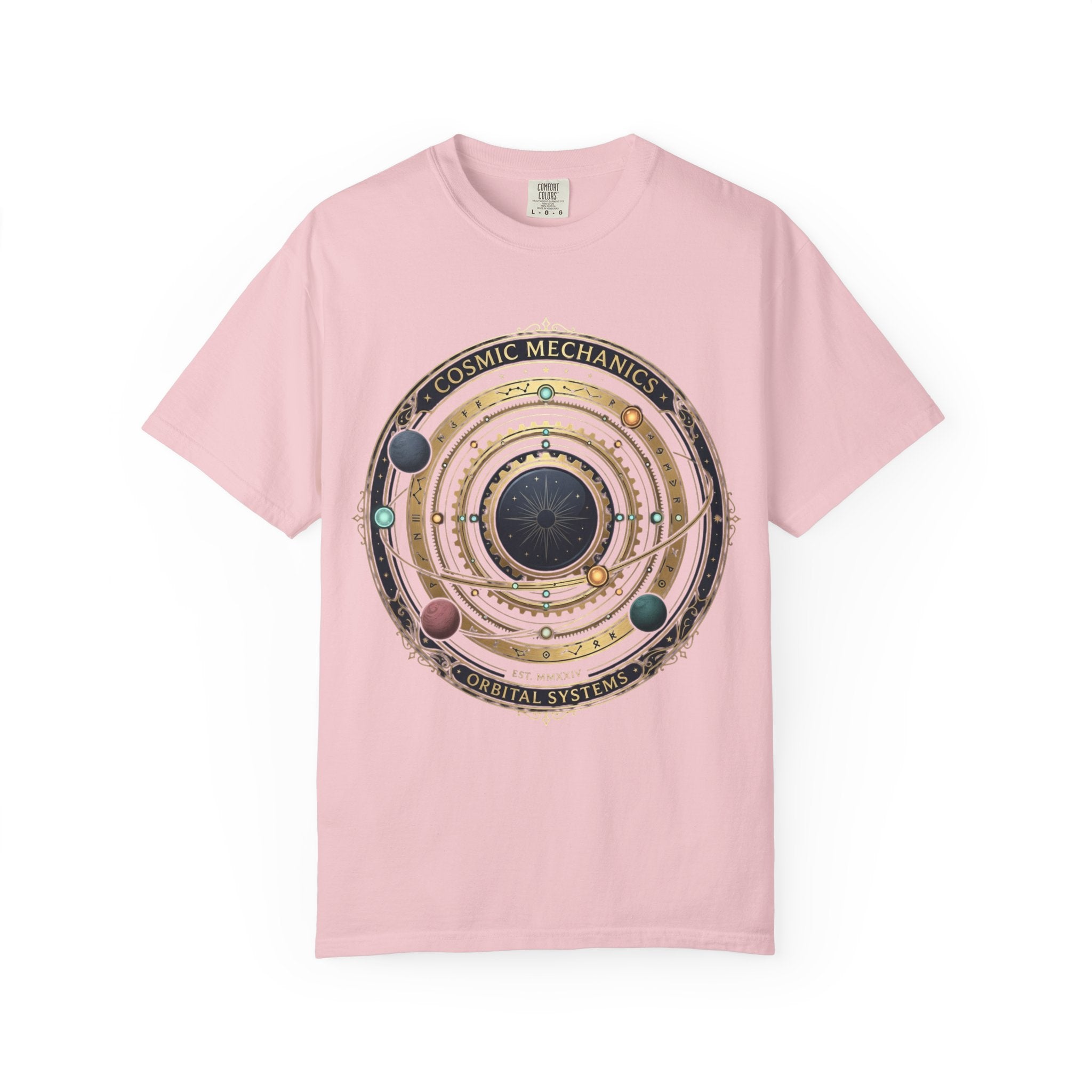 PRB Cosmic Mechanics Solar System Graphic T-Shirt | Planetary Orbit Tee by Printify