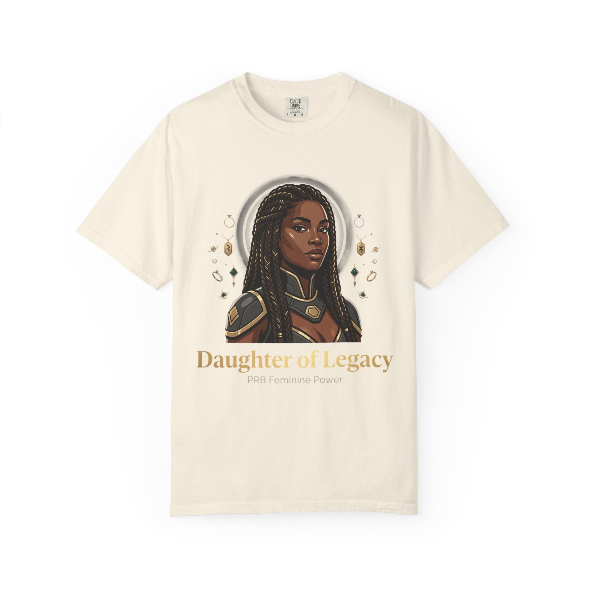 PRB Daughter of Legacy Graphic T-Shirt | Afrocentric Heroine Portrait Tee by Printify