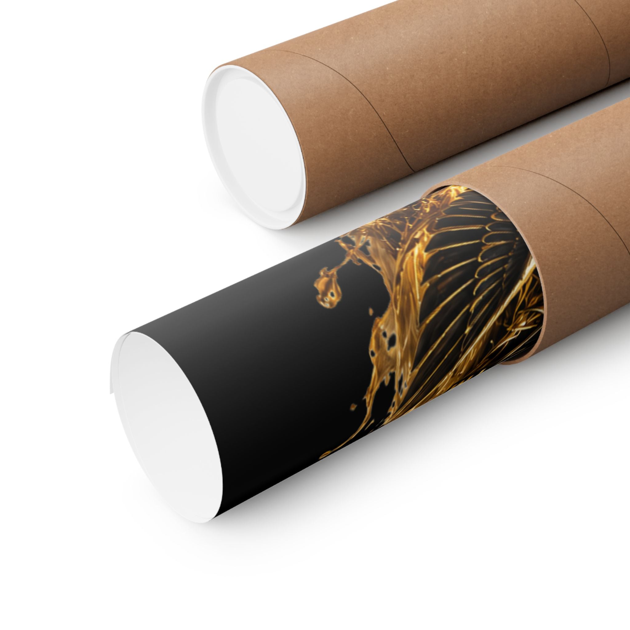 Power Runs Black Matte Poster — Afrocentric Gold Goddess Wall Art by Power Runs Black