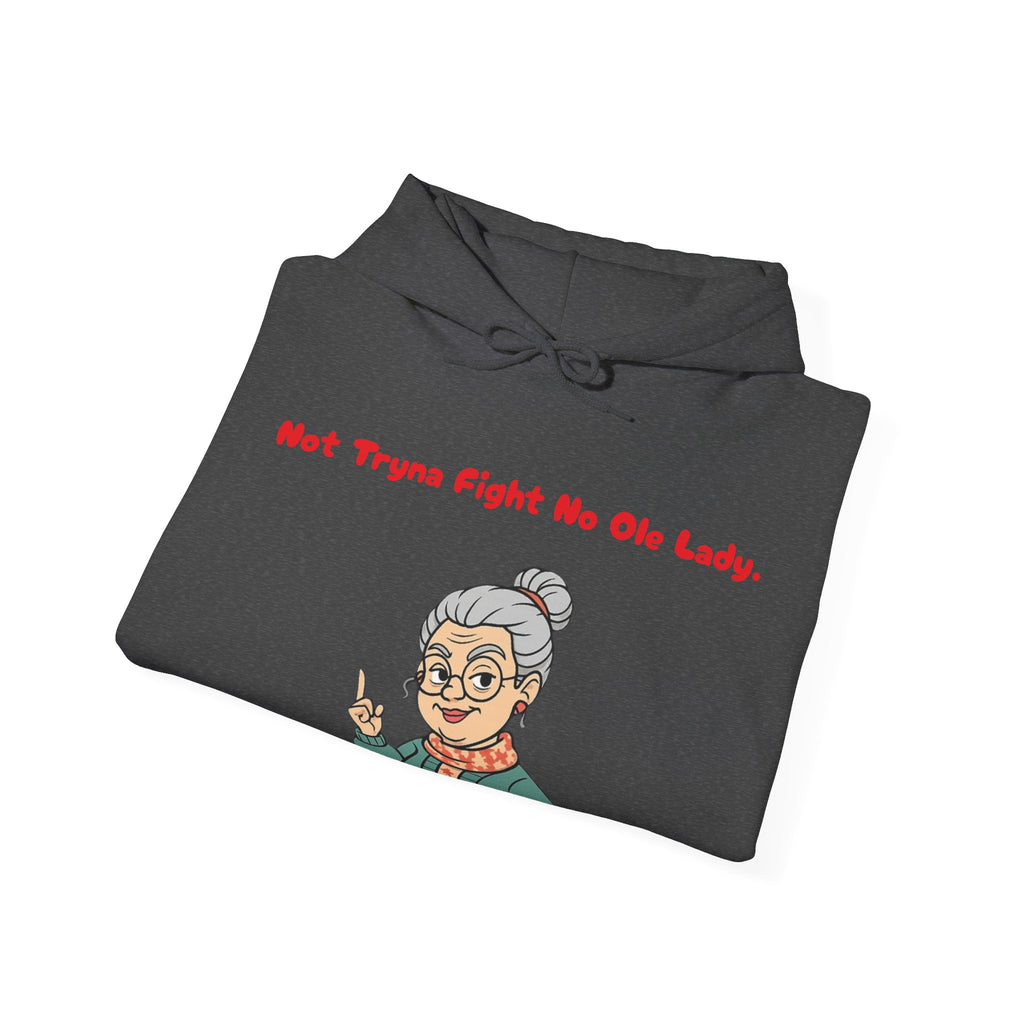 PRB Sassy Grandma Illustration Hoodie | "Not Tryna Fight No Ole Lady." by Power Runs Black