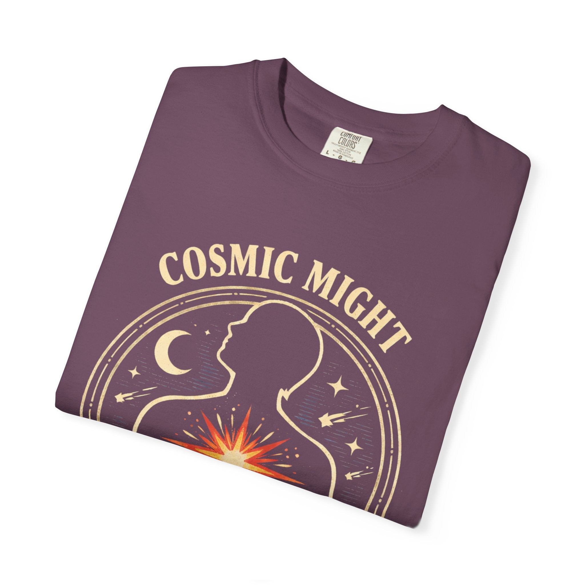PRB Starforged Flex Cosmic Might T-Shirt — "Unleashed" Astral Heart Graphic Tee by Power Runs Black