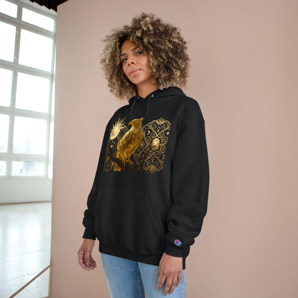 PRB Golden Owl Sundial Graphic Champion Hoodie by Power Runs Black