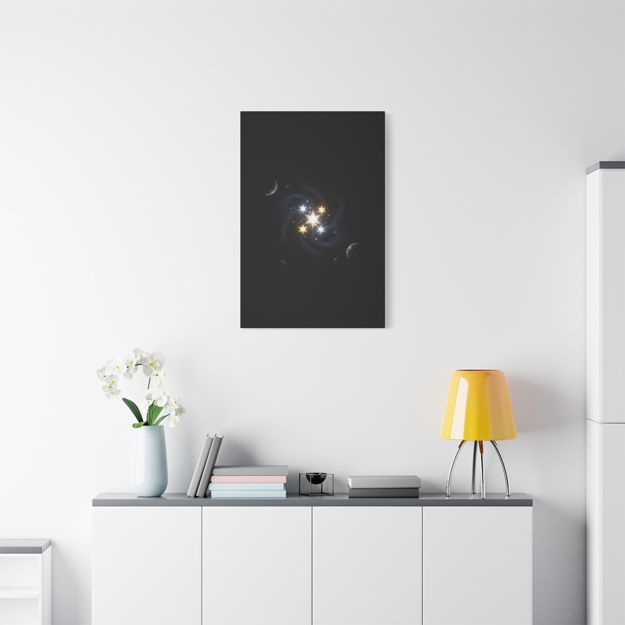PRB Celestial Star Cluster Matte Canvas Print — Cosmic Planets Wall Art by Printify