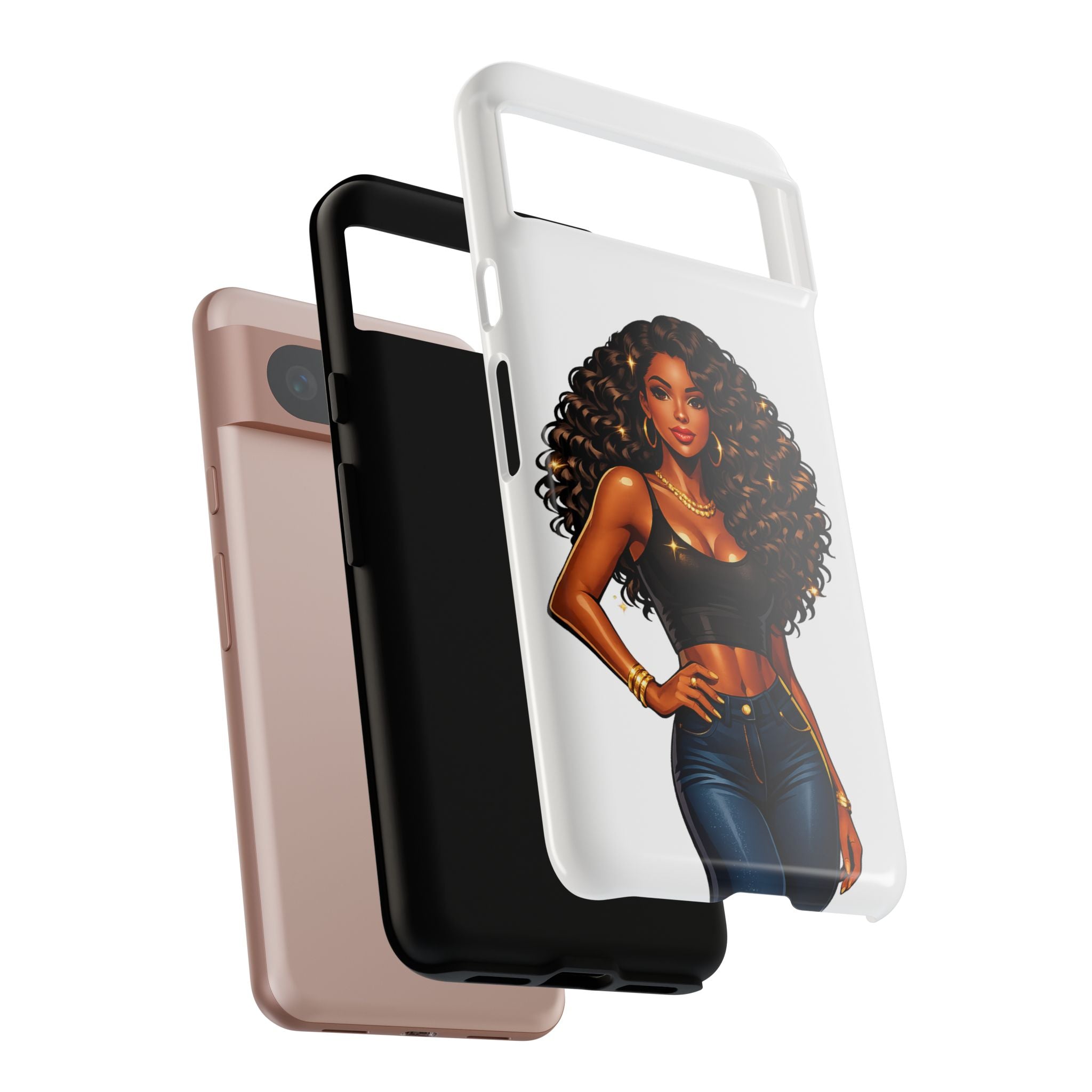 Pretty Rich Bitch by PRB Curly Hair Phone Case by Power Runs Black