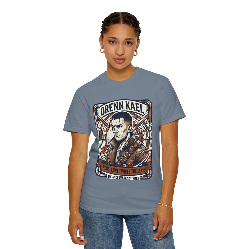 Power Runs Black PRB Drenn Kael Portrait T-Shirt — "Rebellion Twists the Axis" Graphic Tee by Power Runs Black