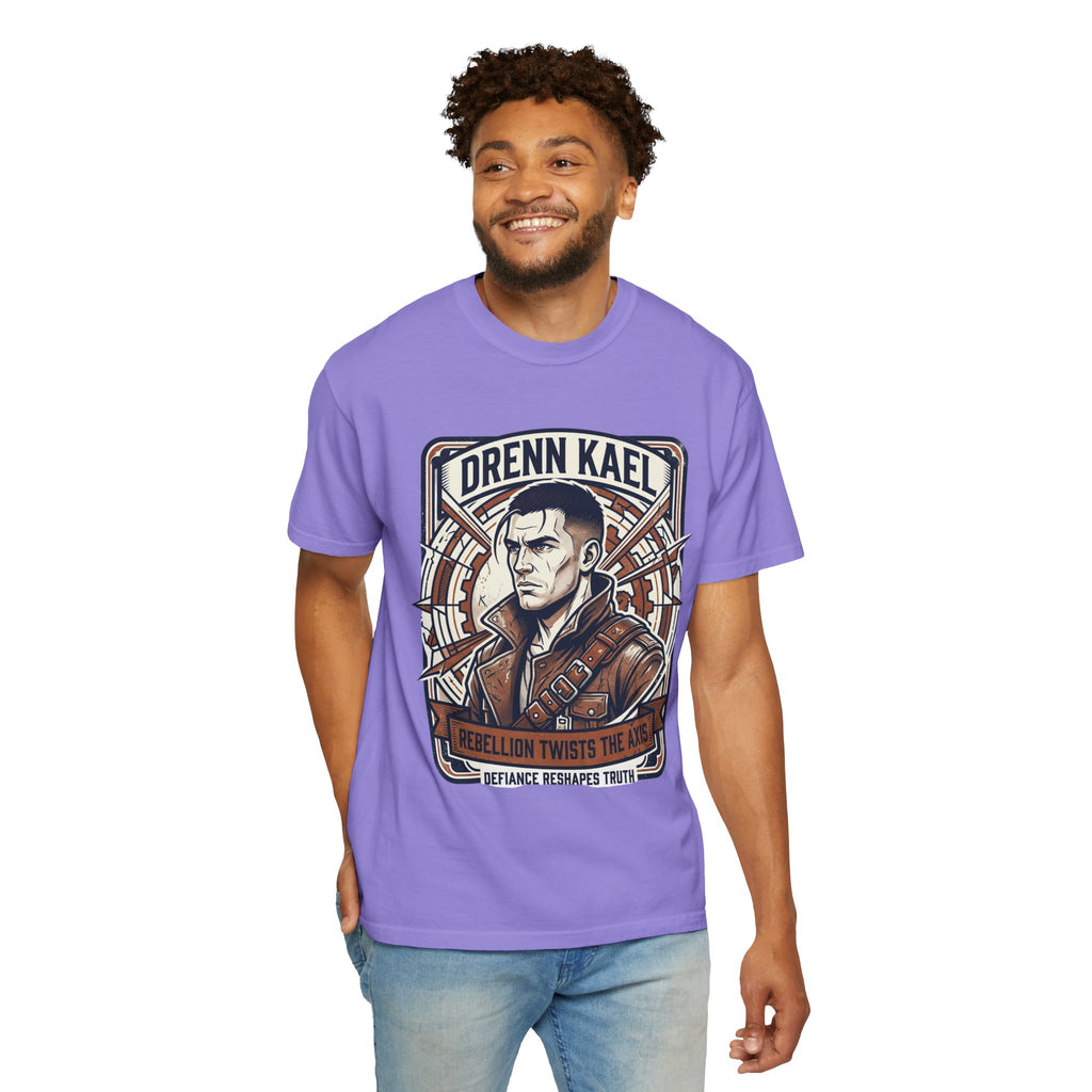 Power Runs Black PRB Drenn Kael Portrait T-Shirt — "Rebellion Twists the Axis" Graphic Tee by Power Runs Black