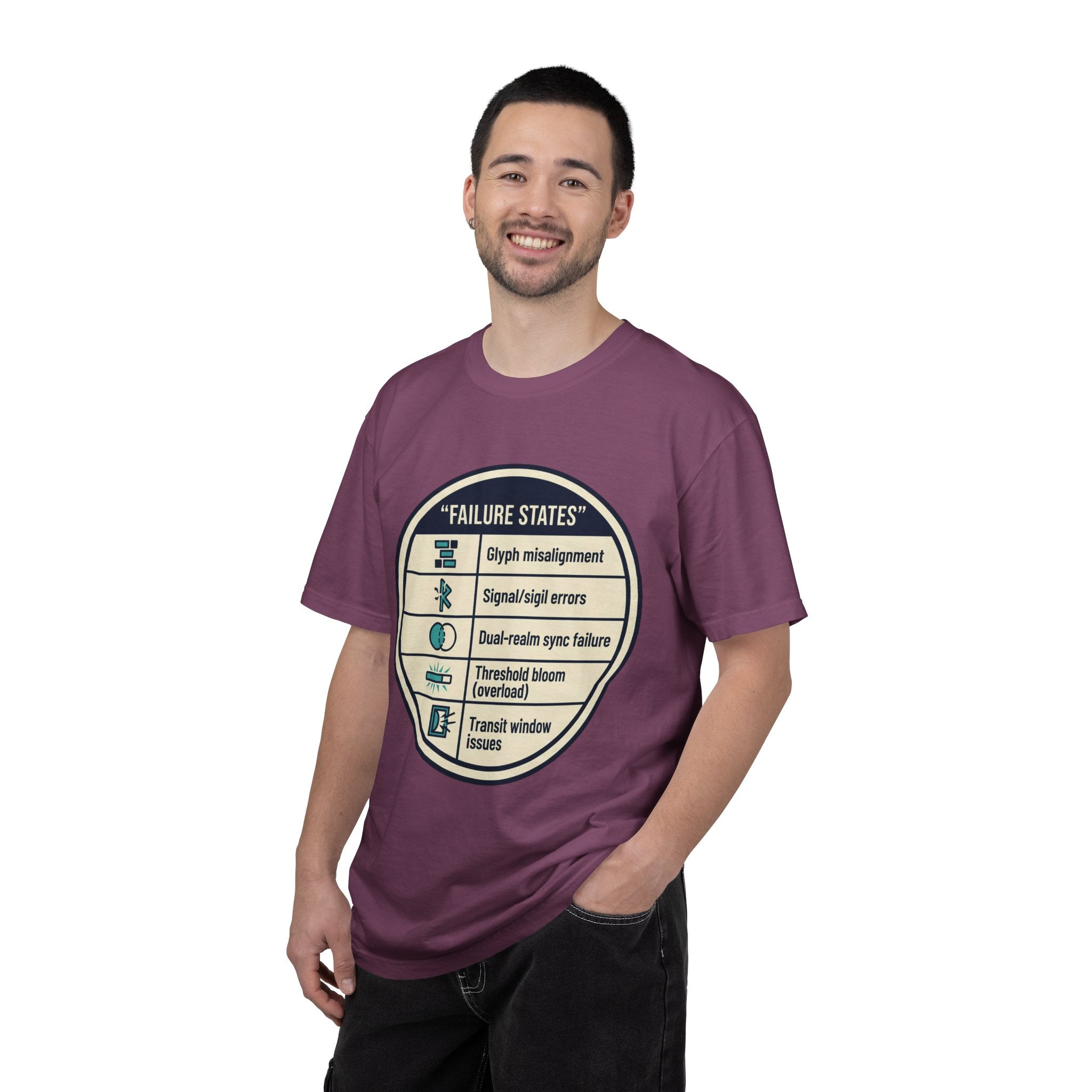 Power Runs Black PRB Failure States T-Shirt — Sci‑Fi Status Badge Graphic Tee by Printify