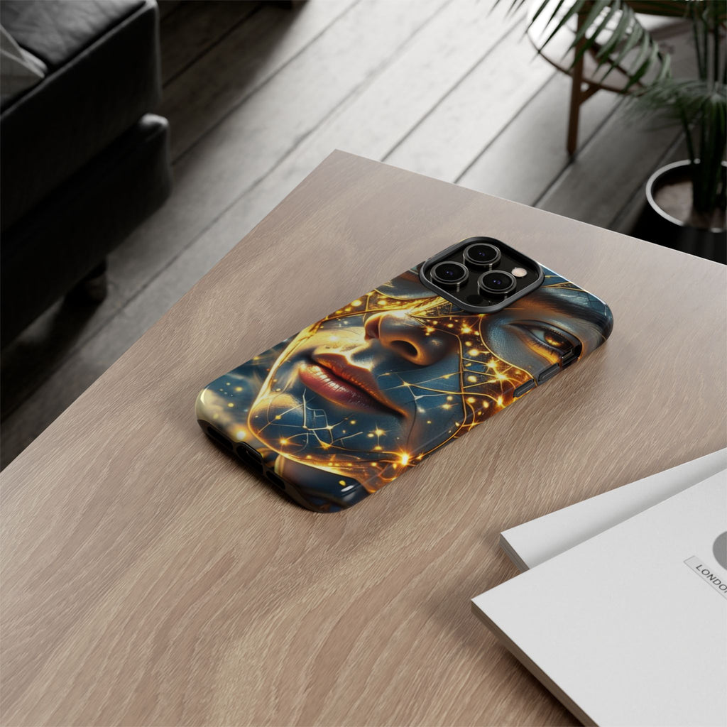 PRB Galactic Portrait Tough Case | Cosmic Face Phone Case, Starry Nebula Design by Printify