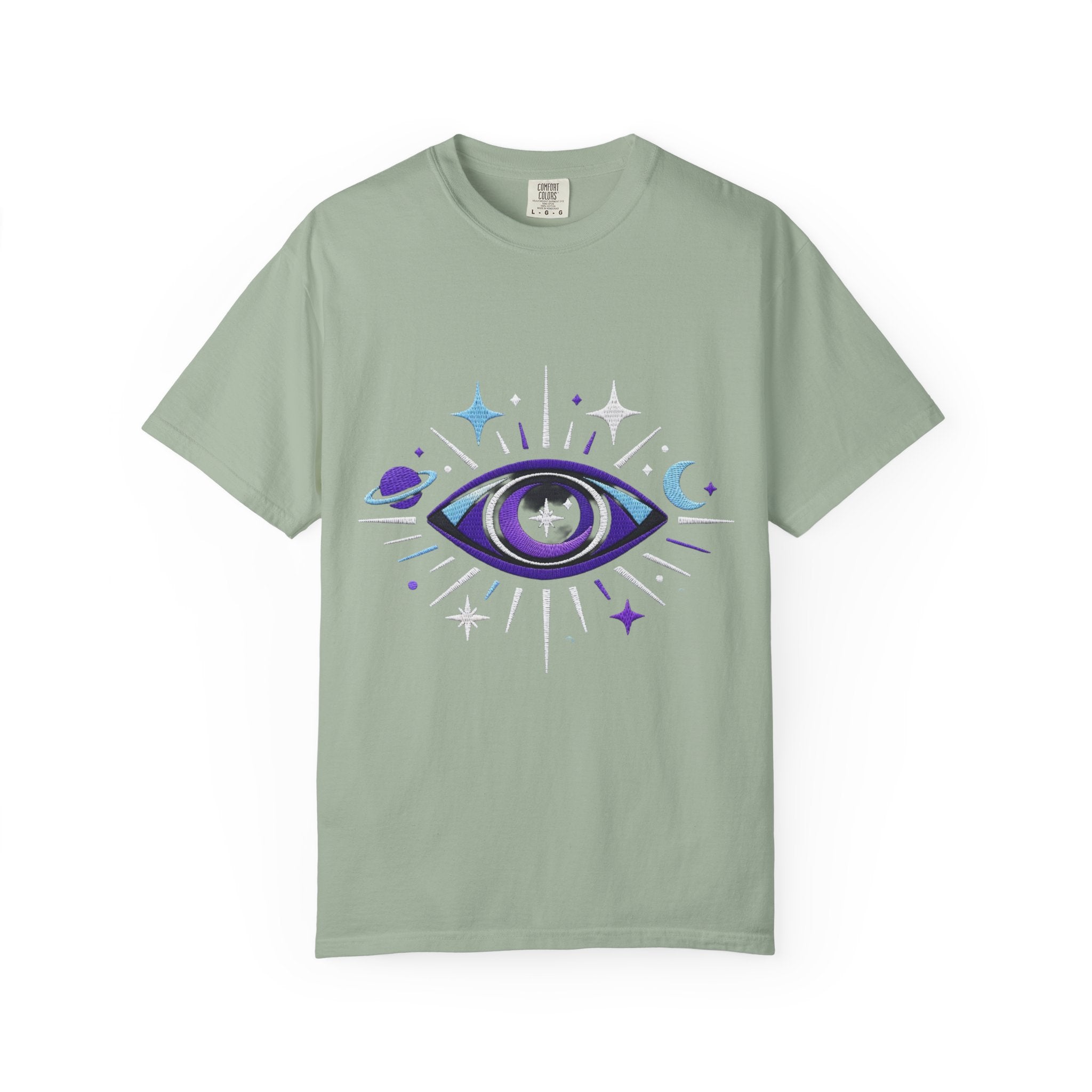 PRB Mystic All-Seeing Eye T-shirt | Cosmic Moon and Stars by Printify