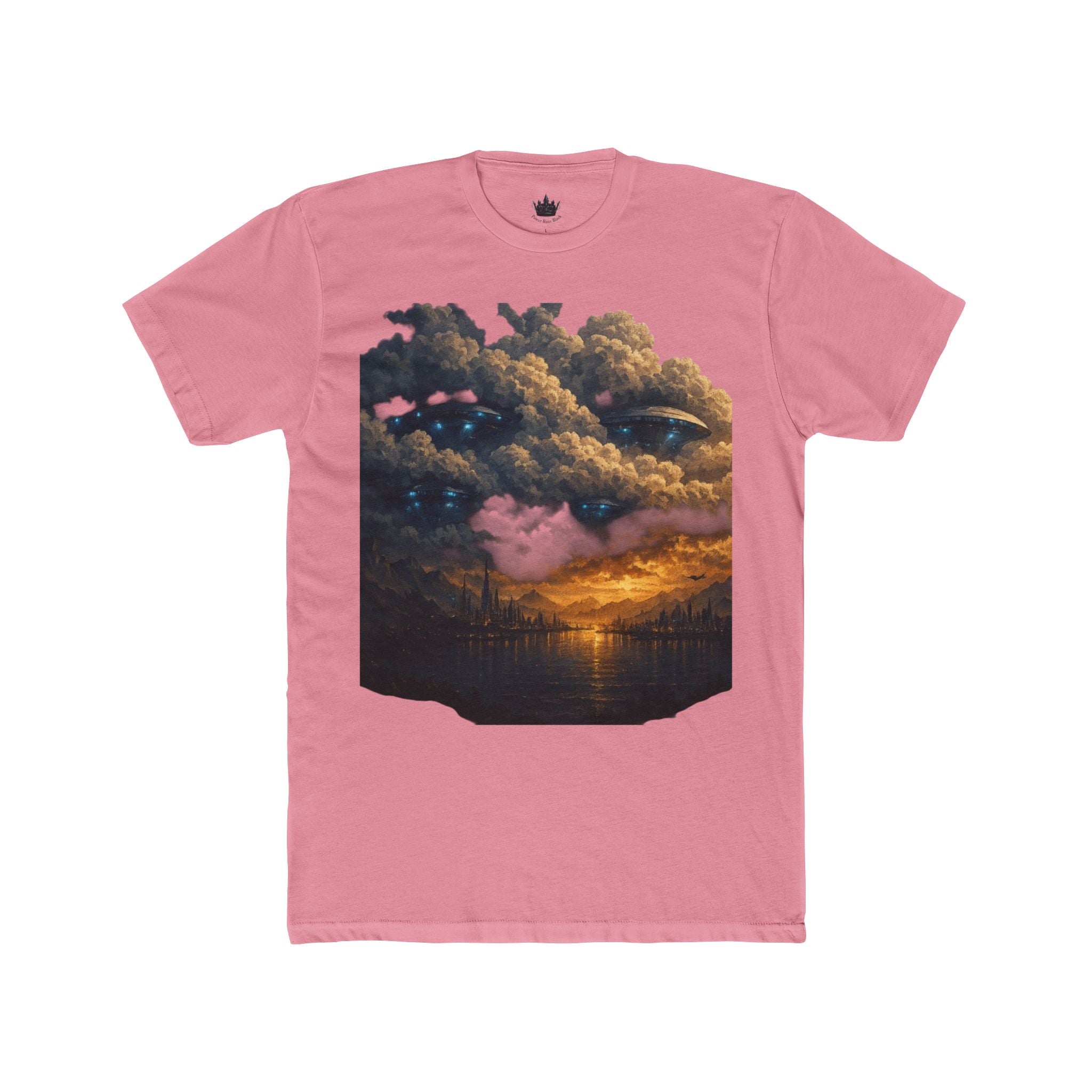 PRB Sunset Stormscape Tee — Dramatic Cloudscape Graphic T-Shirt by Power Runs Black