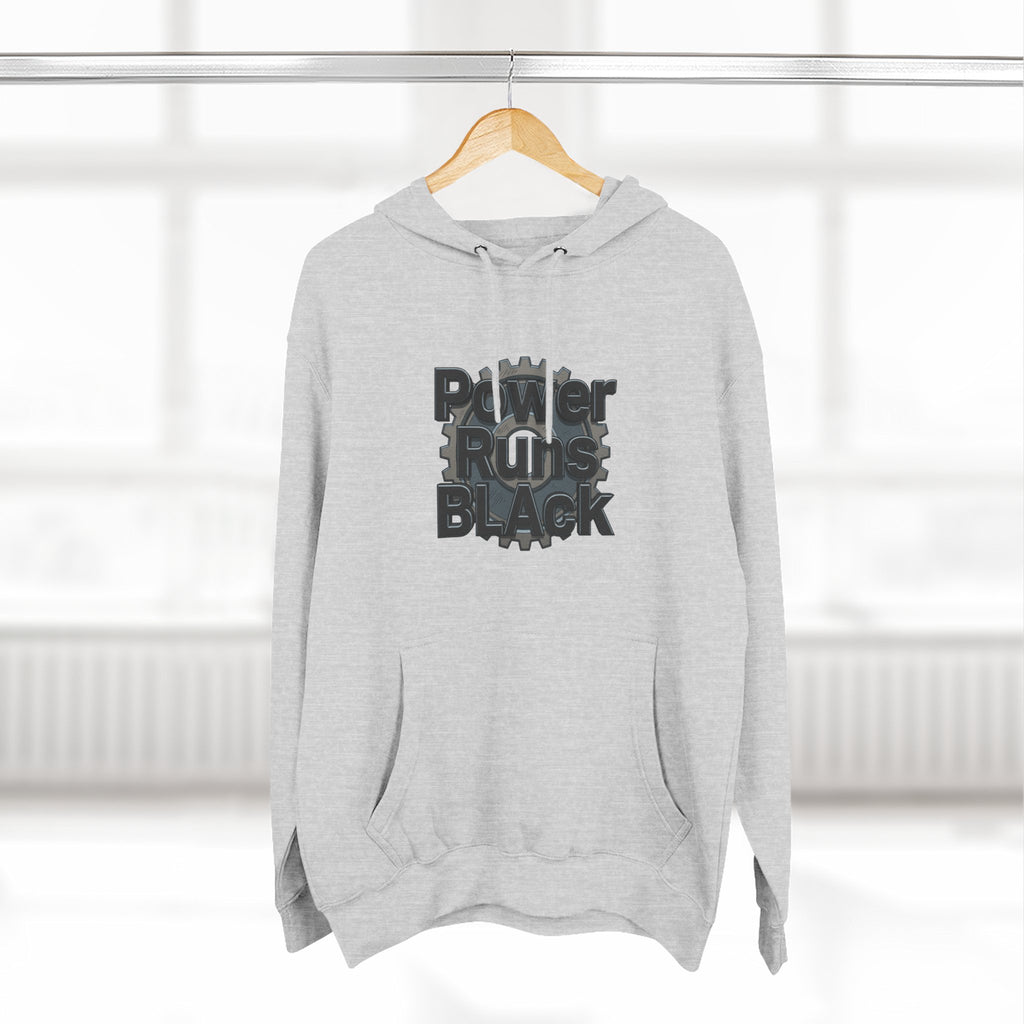 PRB Built of Power Graphic Hoodie — ‘Power Runs Black’ Industrial Mech Design by Power Runs Black