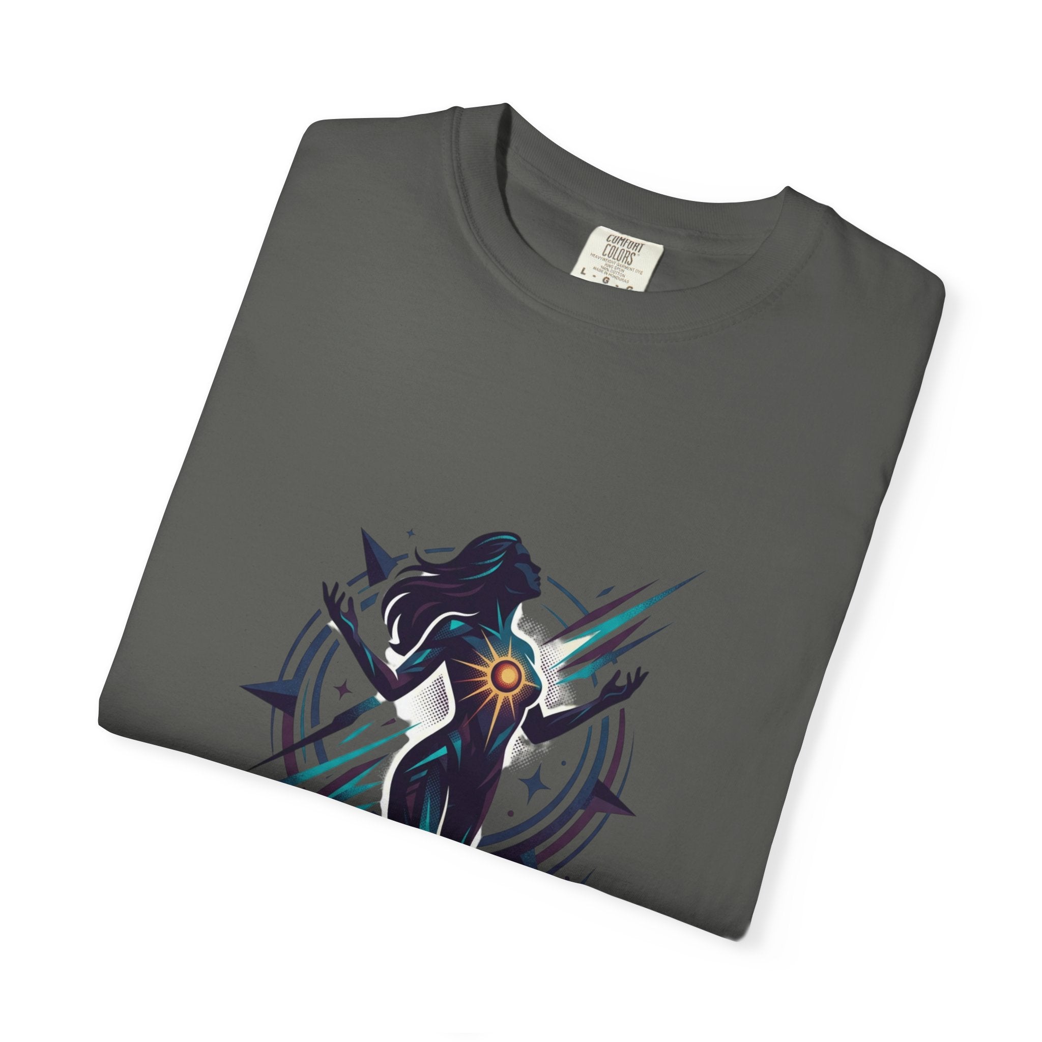Power Runs Black PRB Ascension Graphic T-Shirt — Cosmic Silhouette Tee by Printify
