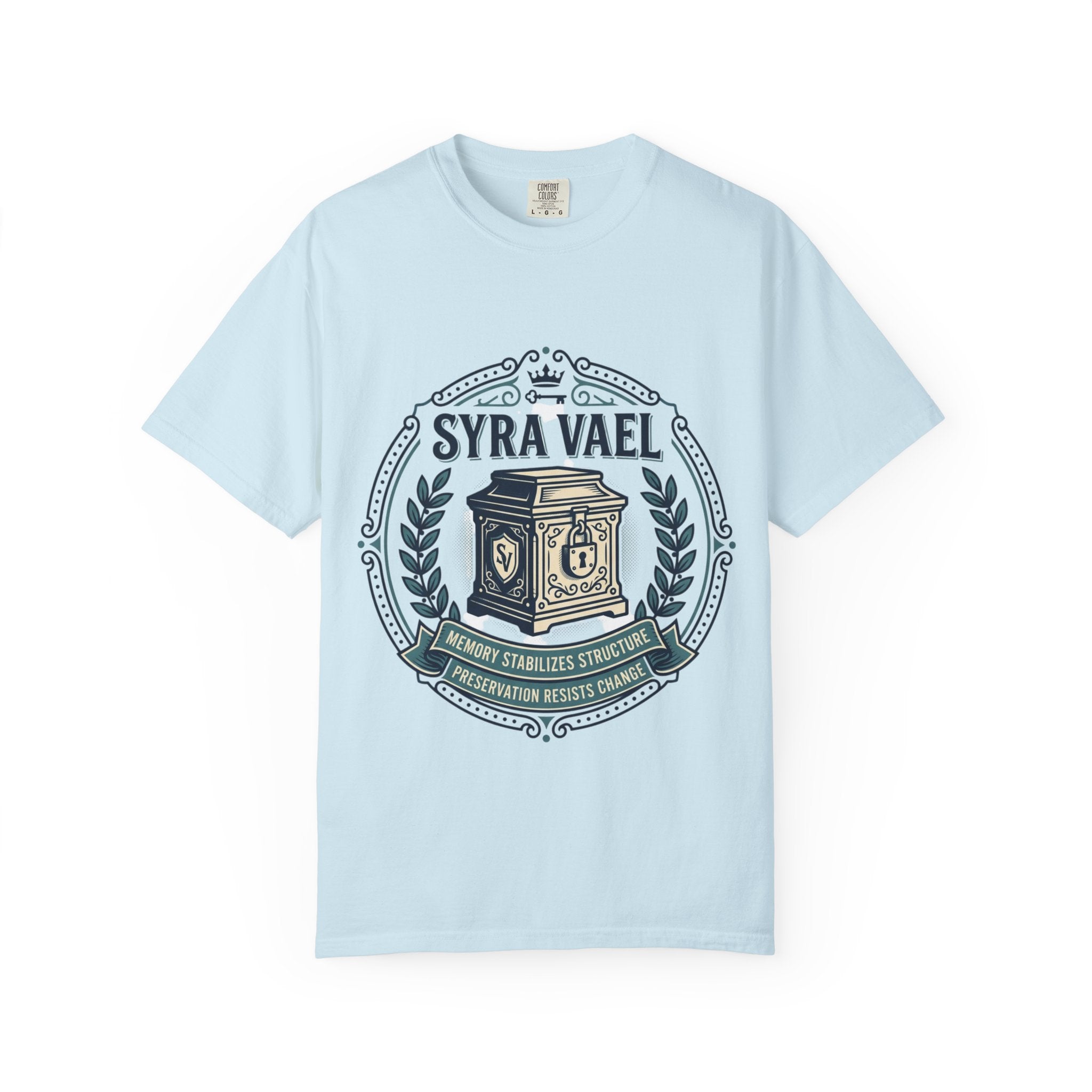 Power Runs Black PRB — Syra Vael Vintage Crest Tee by Power Runs Black