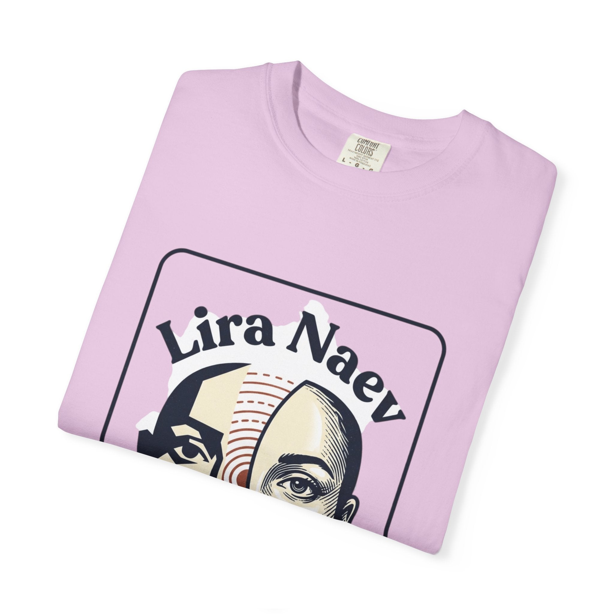 Power Runs Black PRB Lira Naev Split-Face Graphic T-Shirt — “Perception shifts the center” Statement Tee by Printify