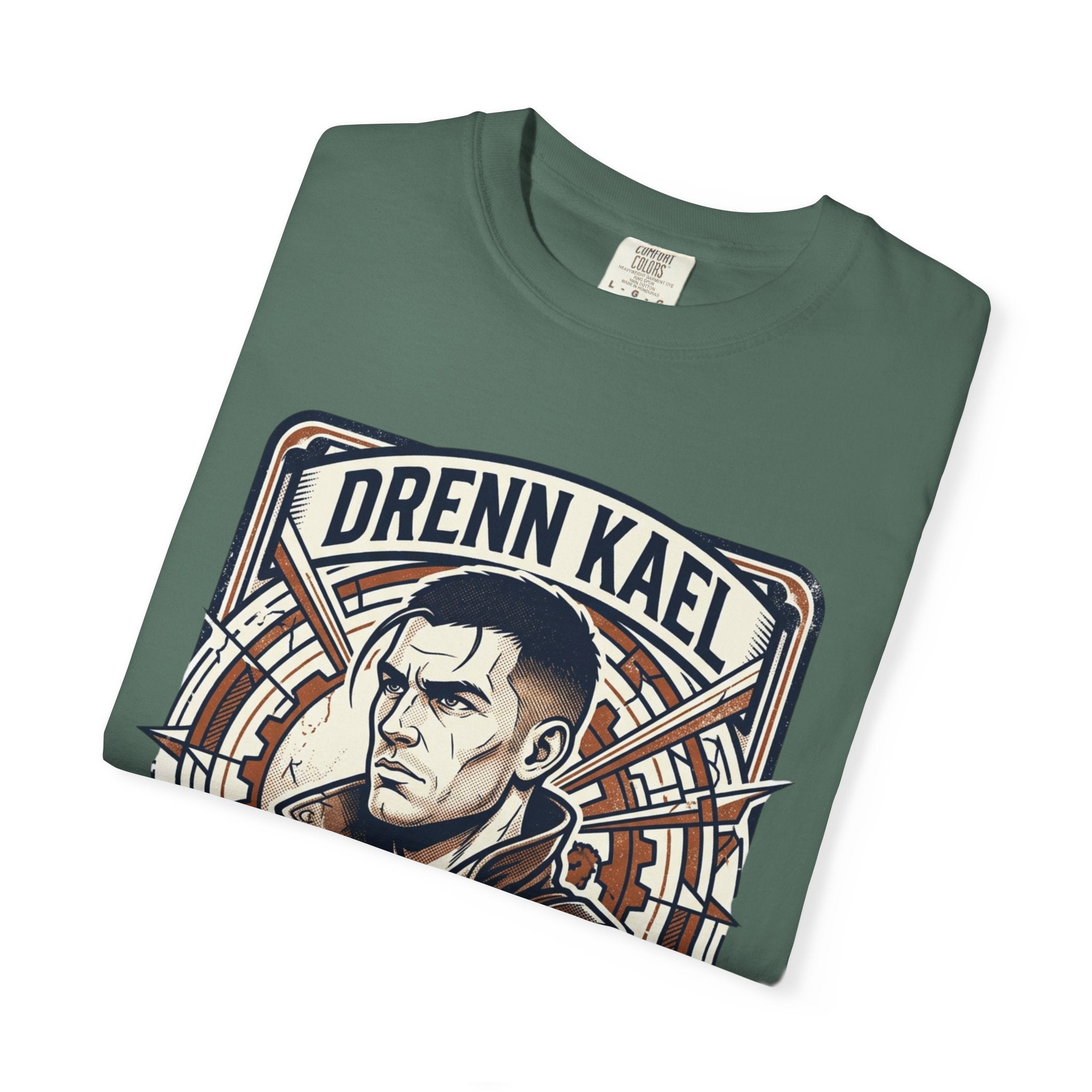 Power Runs Black PRB Drenn Kael Portrait T-Shirt — "Rebellion Twists the Axis" Graphic Tee by Printify
