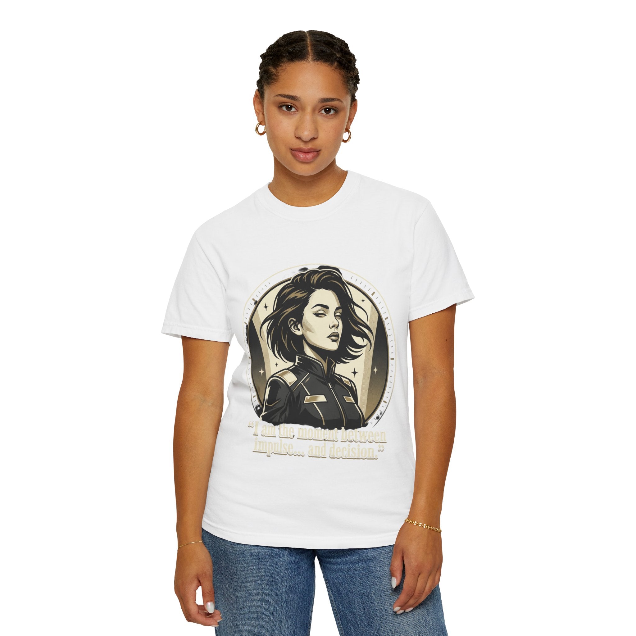 Power Runs Black Retro Space Captain Portrait T-Shirt — 'Fearless Commander' Graphic Tee by Power Runs Black
