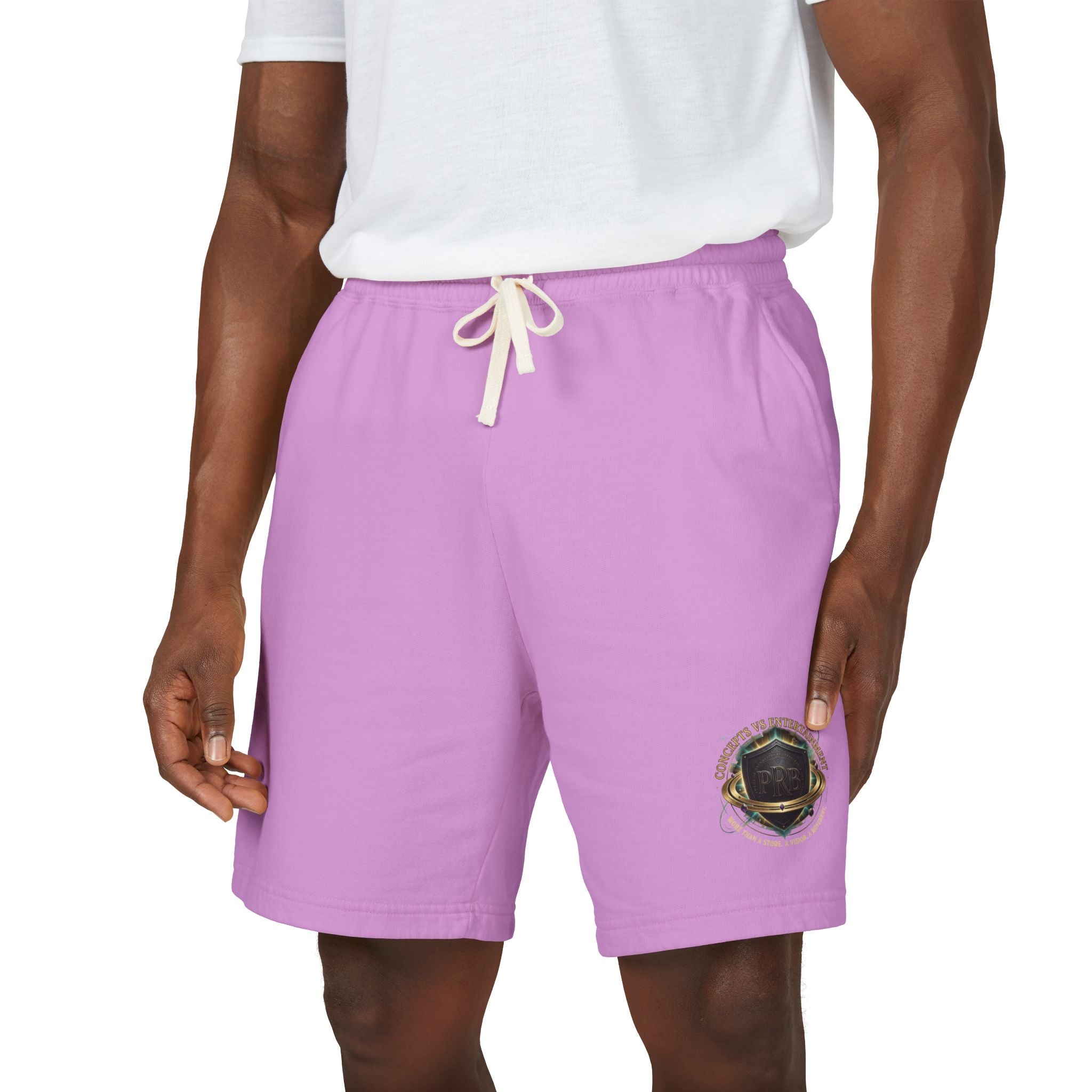 Printify PRB Fleece Sweat Shorts — Vintage Crest Pocket Graphic - Trousers