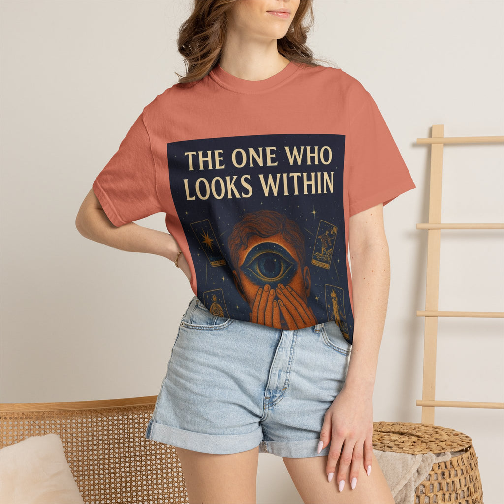 PRB Tarot Eye T-Shirt — "The One Who Looks Within" Mystical Graphic Tee by Power Runs Black