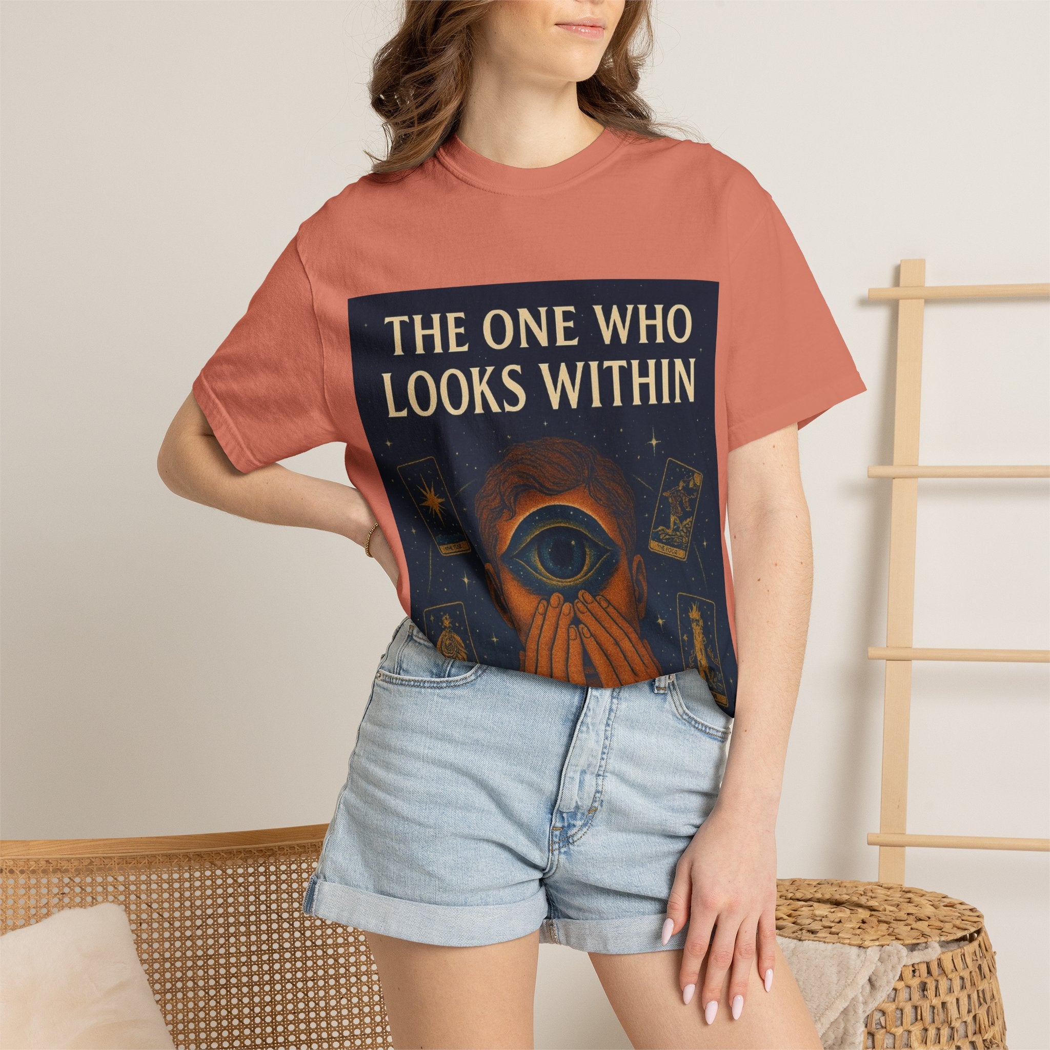 PRB Tarot Eye T-Shirt — "The One Who Looks Within" Mystical Graphic Tee by Power Runs Black