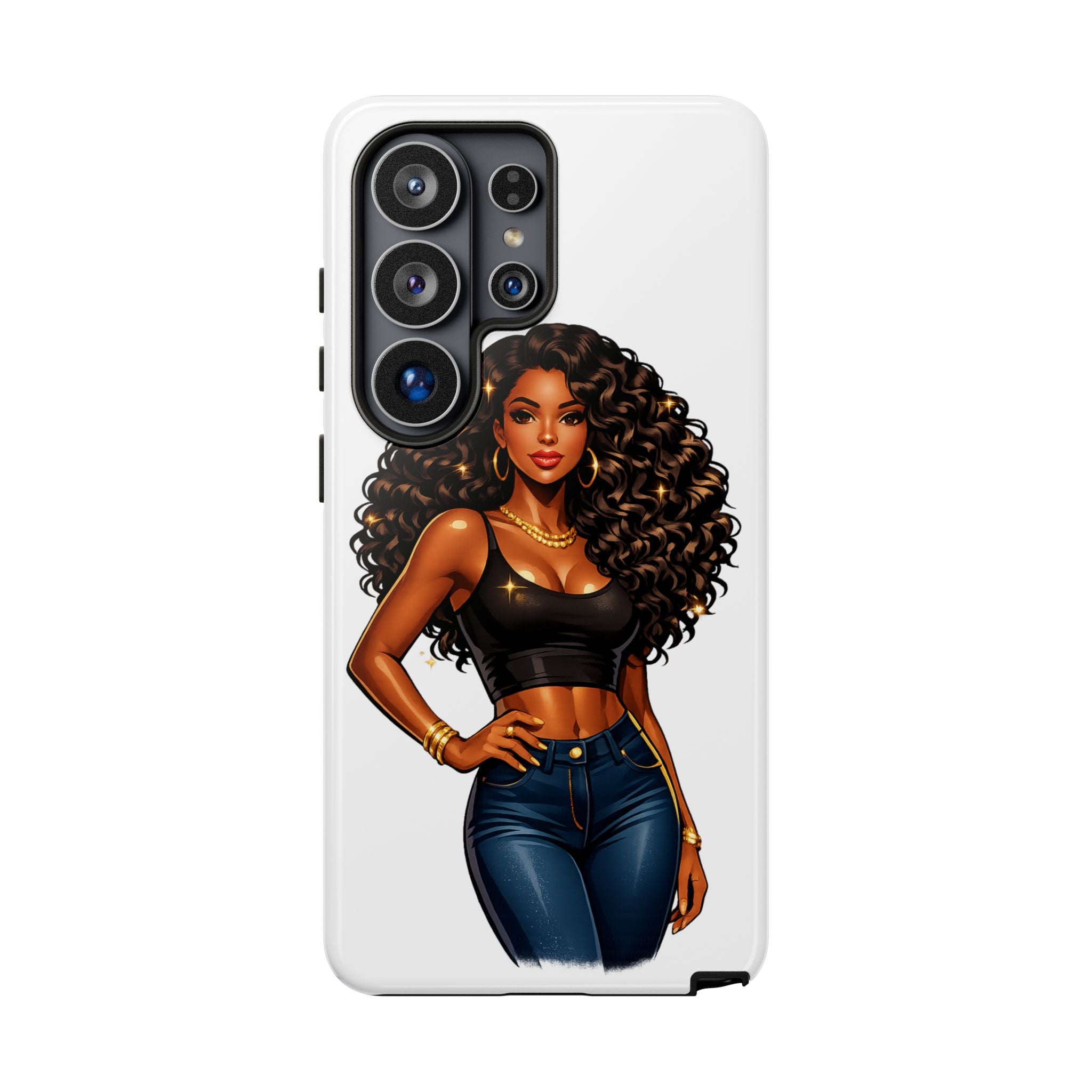 Pretty Rich Bitch by PRB Curly Hair Phone Case by Printify