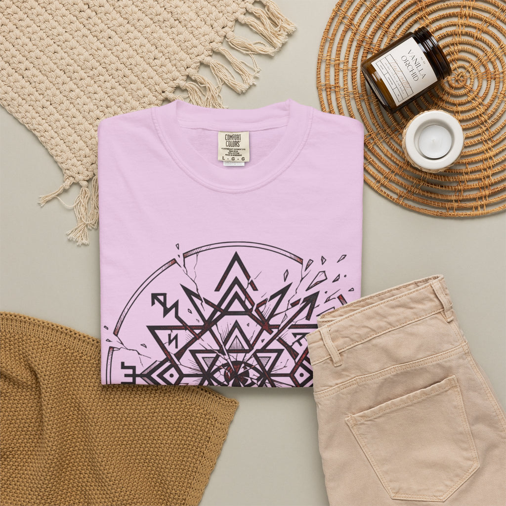 Power Runs Black PRB Eryx Tal Geometric Mandala T-Shirt — Symmetric Star Graphic Tee by Power Runs Black