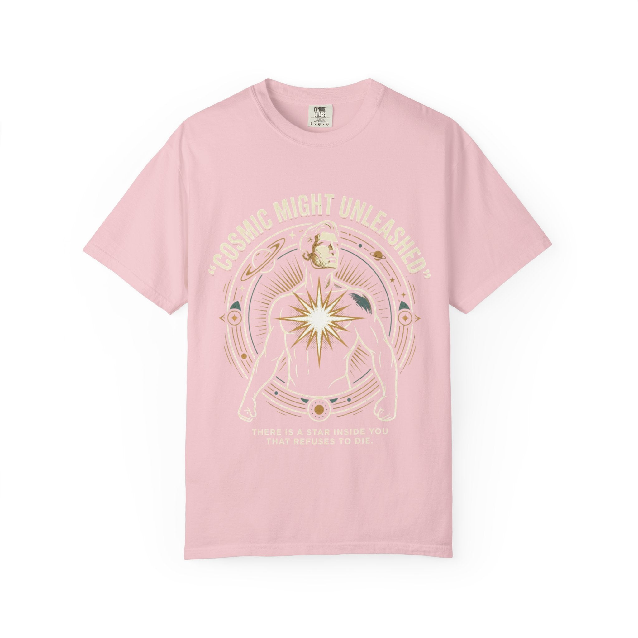 PRB Starforged Flex Cosmic Might Unleashed T-Shirt — Astral Hero Graphic Tee by Power Runs Black