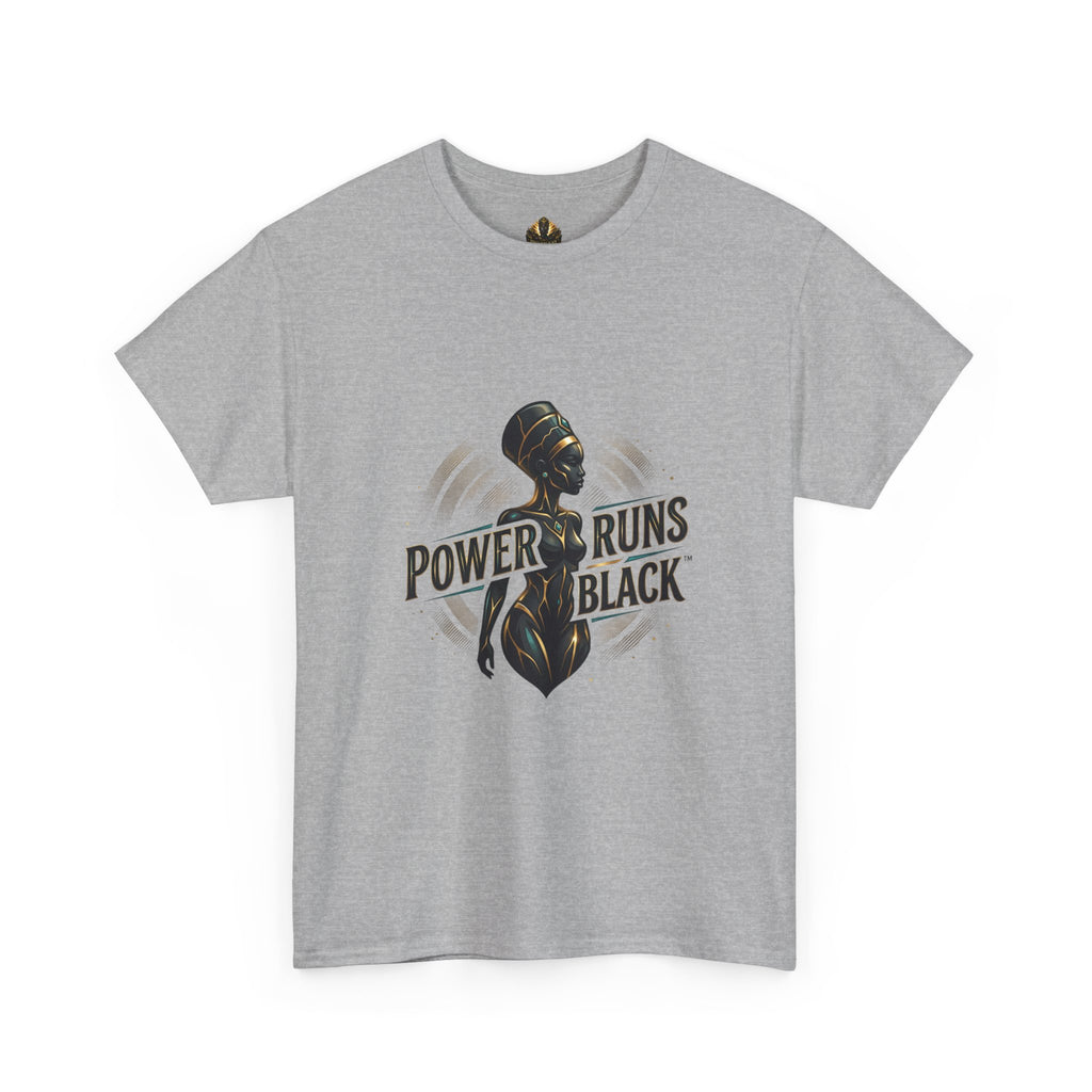 Power Runs Black Queen Goddess Graphics Tee by Printify