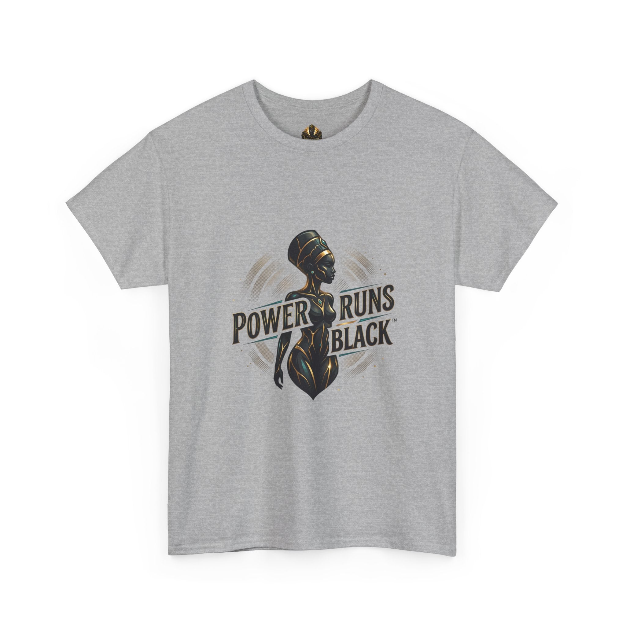 Power Runs Black Queen Goddess Graphics Tee by Printify