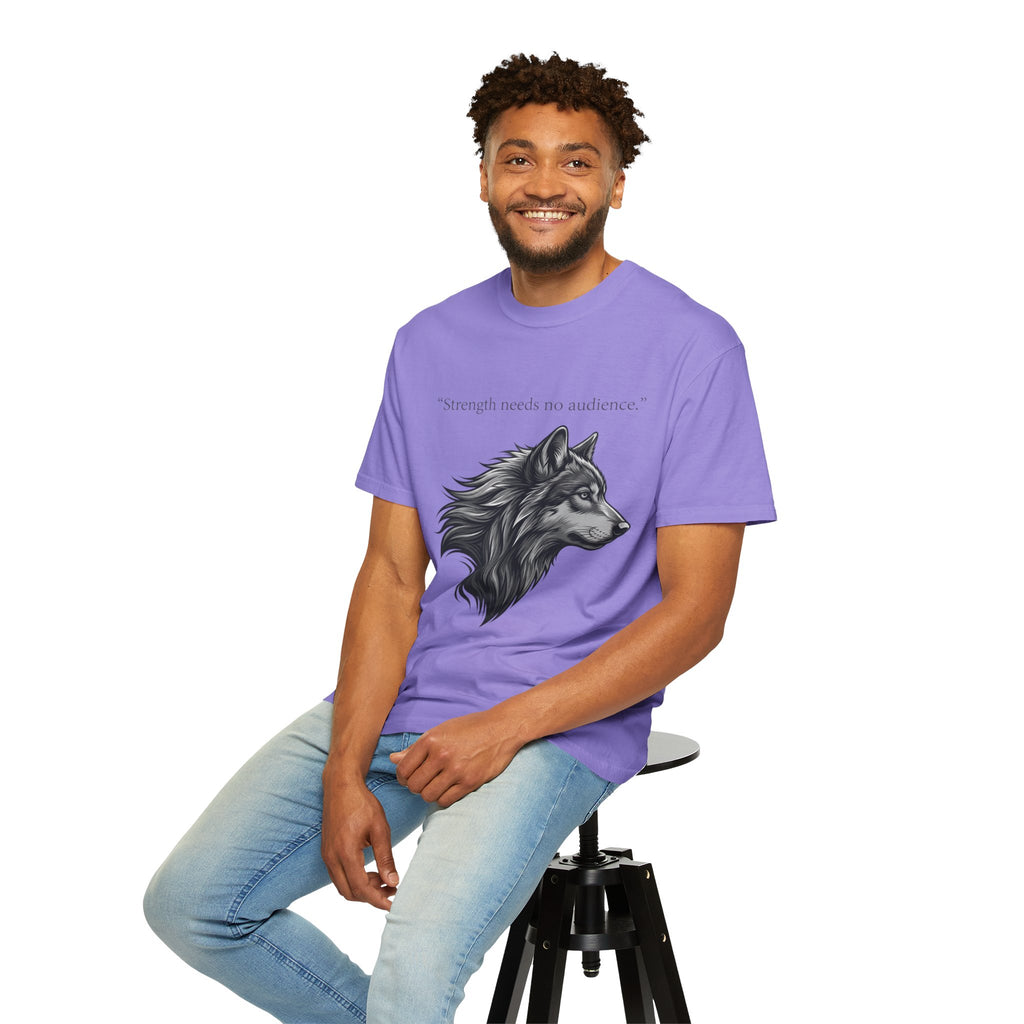 PRB Wolf Head T-Shirt — "Strength needs no audience" Inspirational Graphic Tee by Printify
