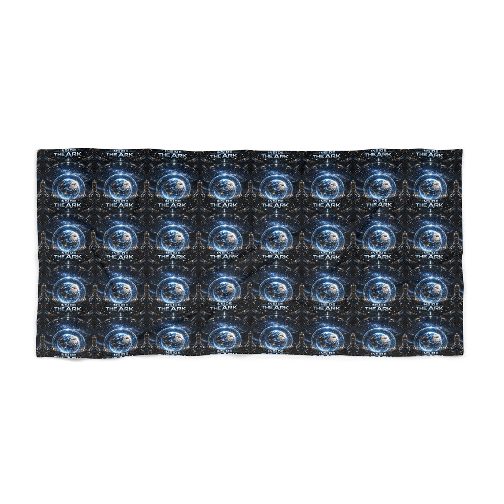 PRB Galaxy Vortex Beach Towel – Cosmic Spiral Pattern by Power Runs Black