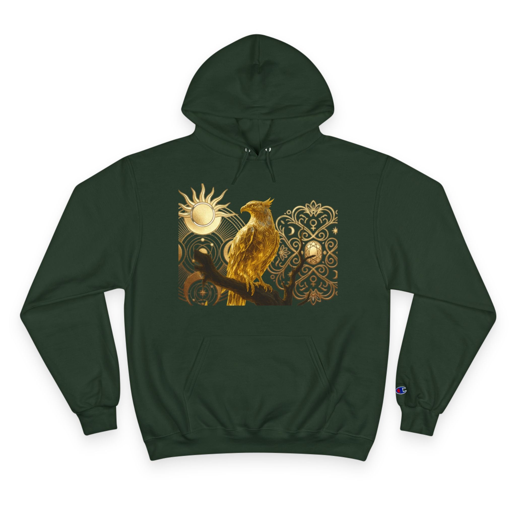 PRB Golden Owl Sundial Graphic Champion Hoodie by Power Runs Black