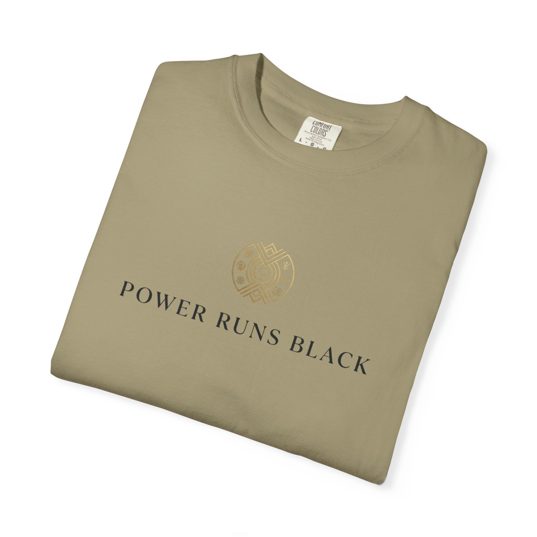 Power Runs Black PRB Graphic T-Shirt — Minimal Emblem Tee by Power Runs Black