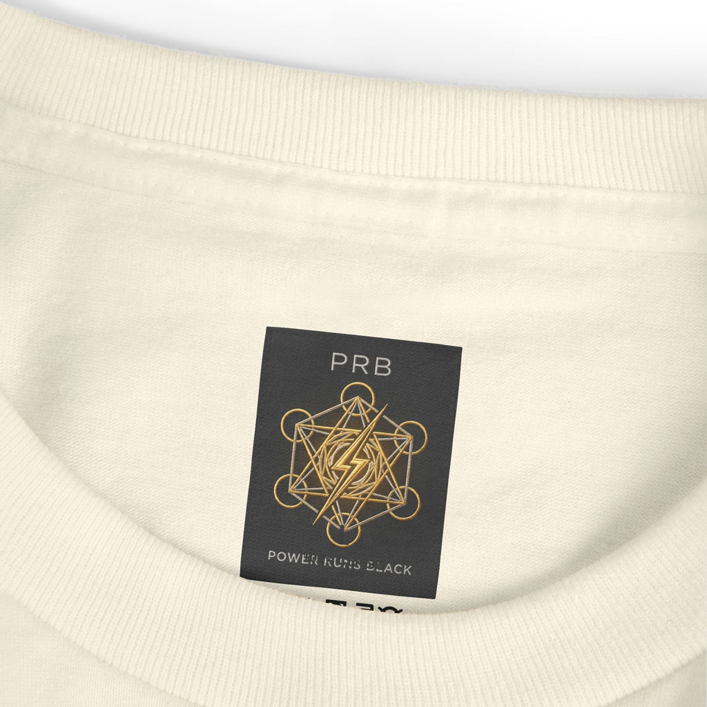 Power Runs Black PRB Abstract Geometric Logo Tee — Vintage Garment-Dyed Graphic T-Shirt by Power Runs Black