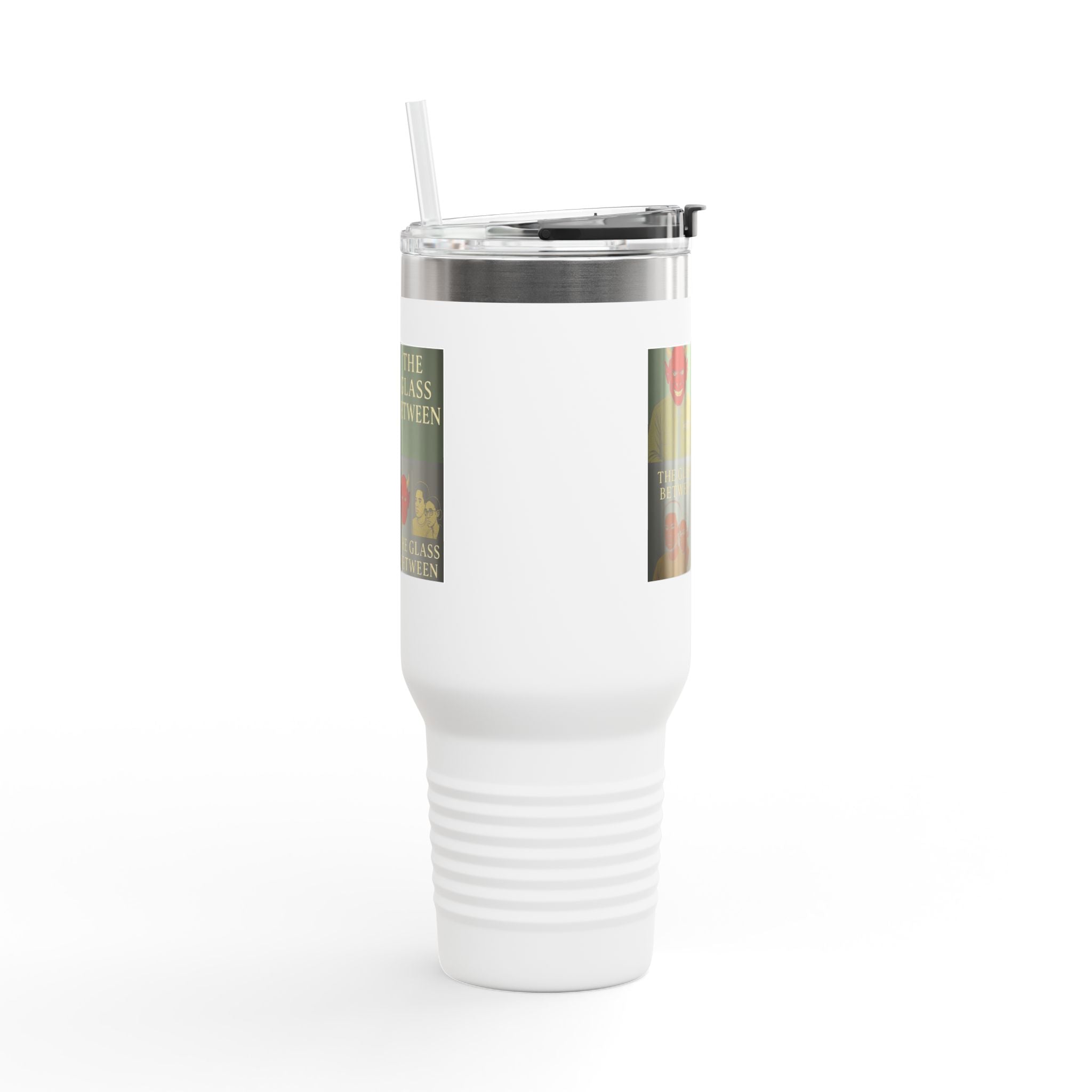 PRB The Glass Between collage travel mug | 40oz insulated tumbler by Power Runs Black