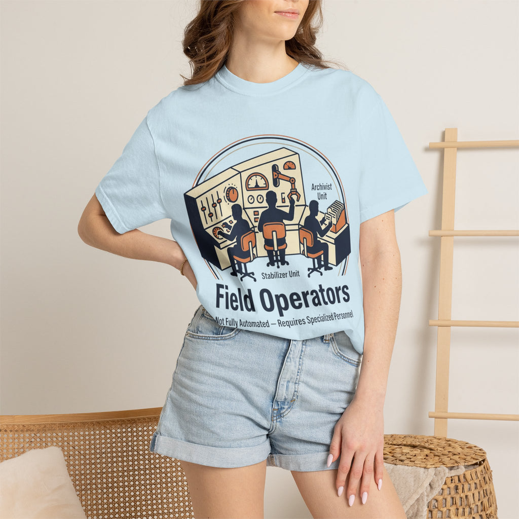 Power Runs Black PRB Field Operators T-Shirt — "Field Operators: Not Fully Automated — Requires Specialized Personnel" by Power Runs Black