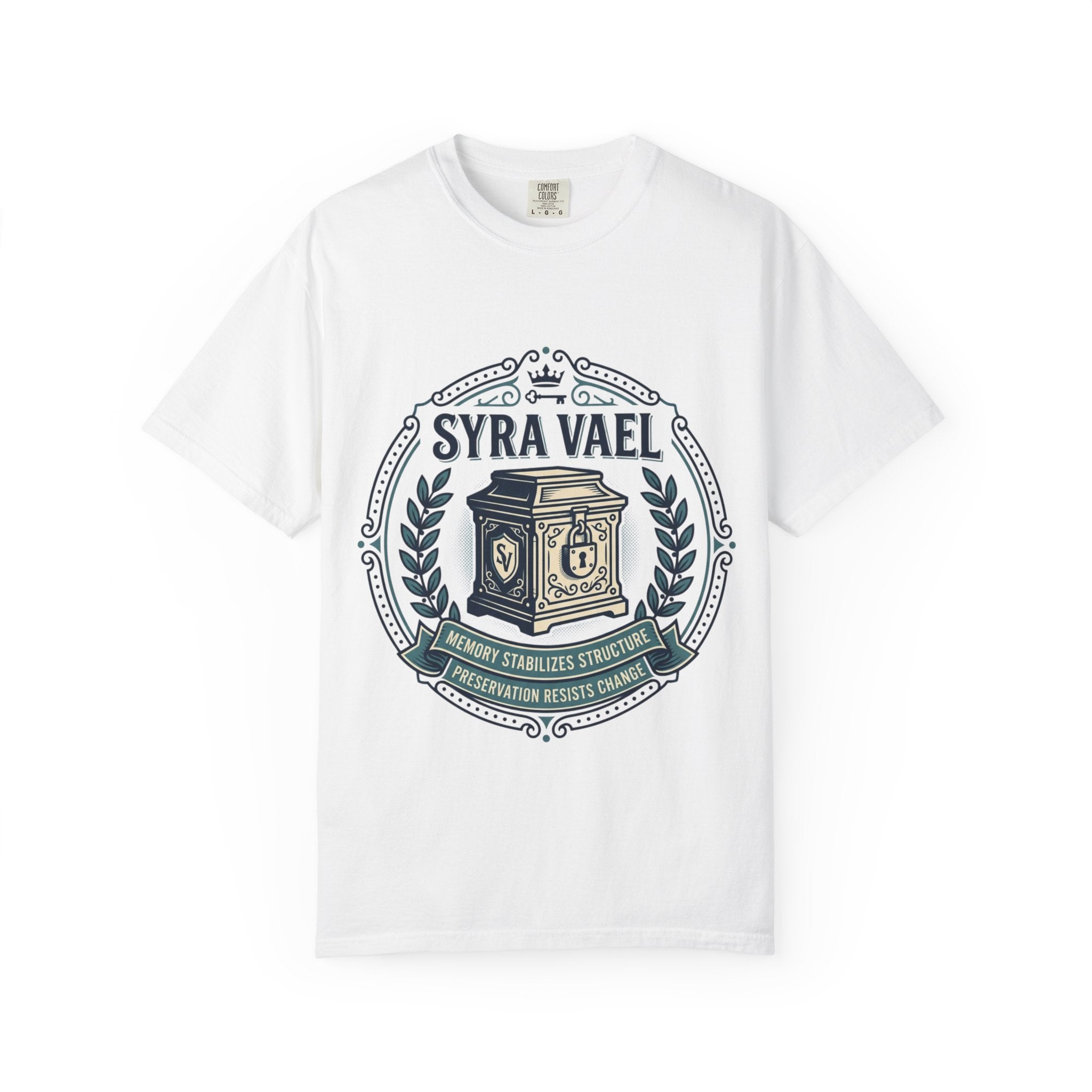 Power Runs Black PRB — Syra Vael Vintage Crest Tee by Printify