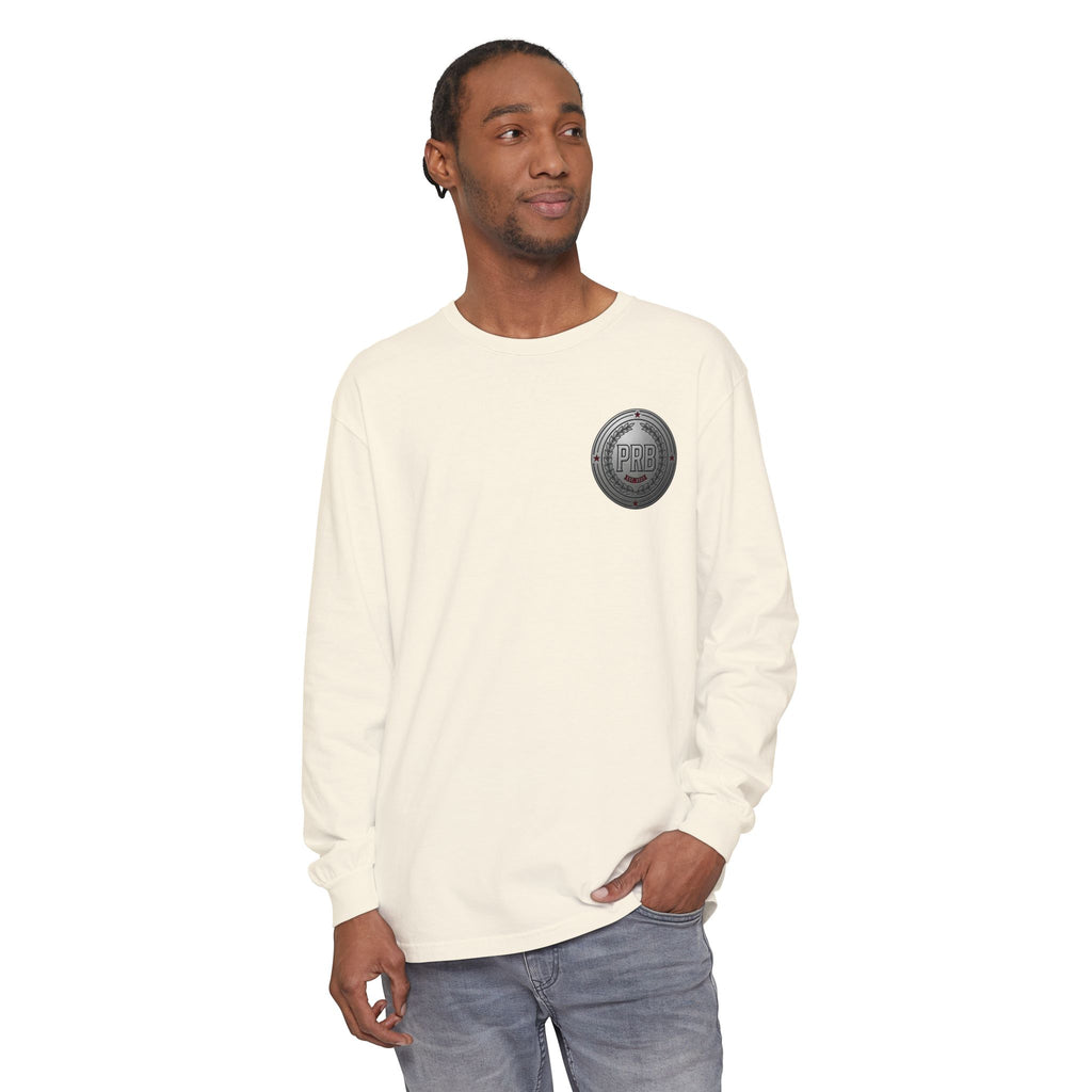 PRB The Starbound Seven graphic long sleeve shirt | cosmic superhero poster by Power Runs Black