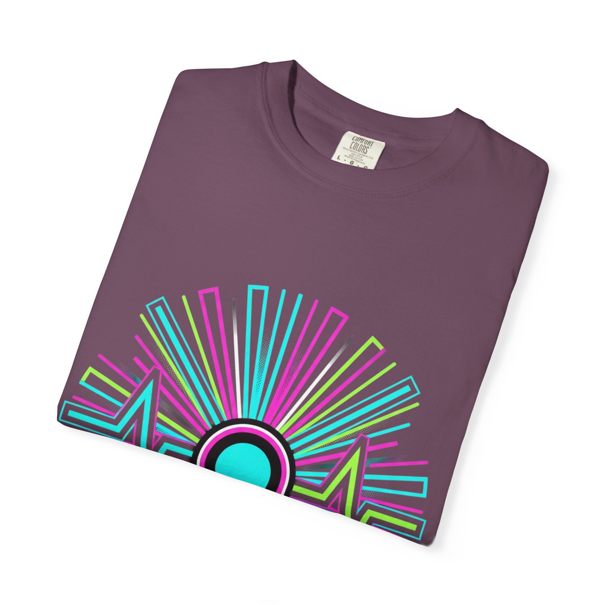 Power Runs Black PRB Electric "Move With Pulse" Graphic T-Shirt — Neon Sunburst Design by Power Runs Black