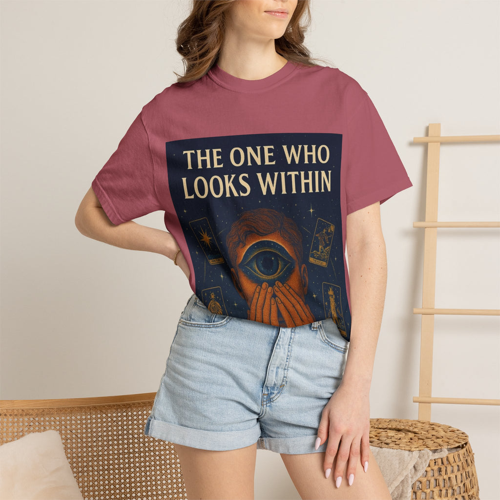 PRB Tarot Eye T-Shirt — "The One Who Looks Within" Mystical Graphic Tee by Power Runs Black